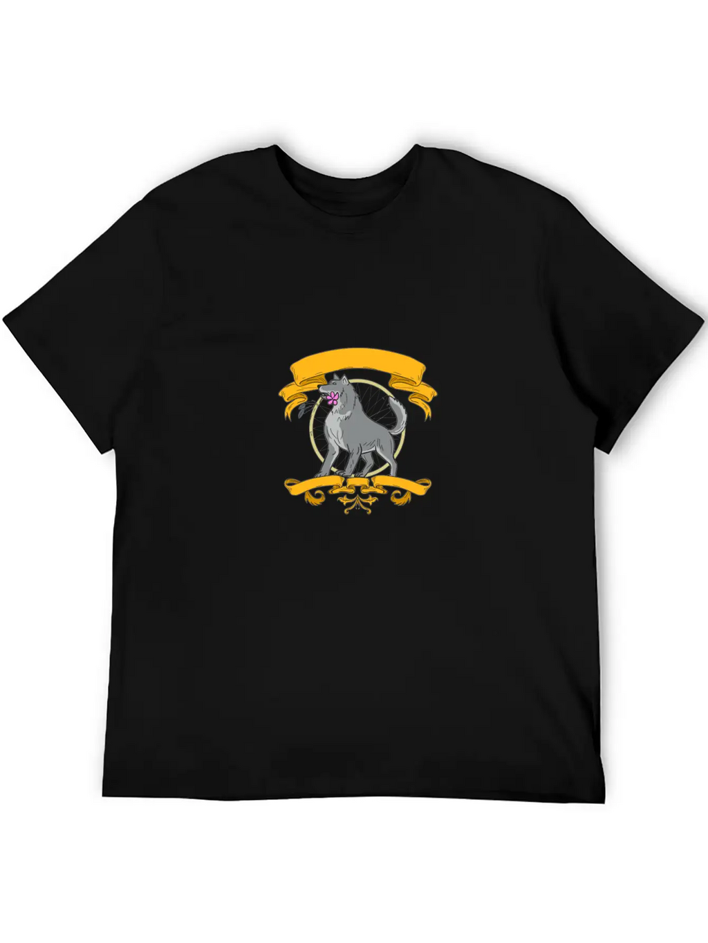 Timber Wolf Plumeria Flower Dreamcatcher Drawing Unisex Casual T-Shirt – Clean Design For Daily Comfort