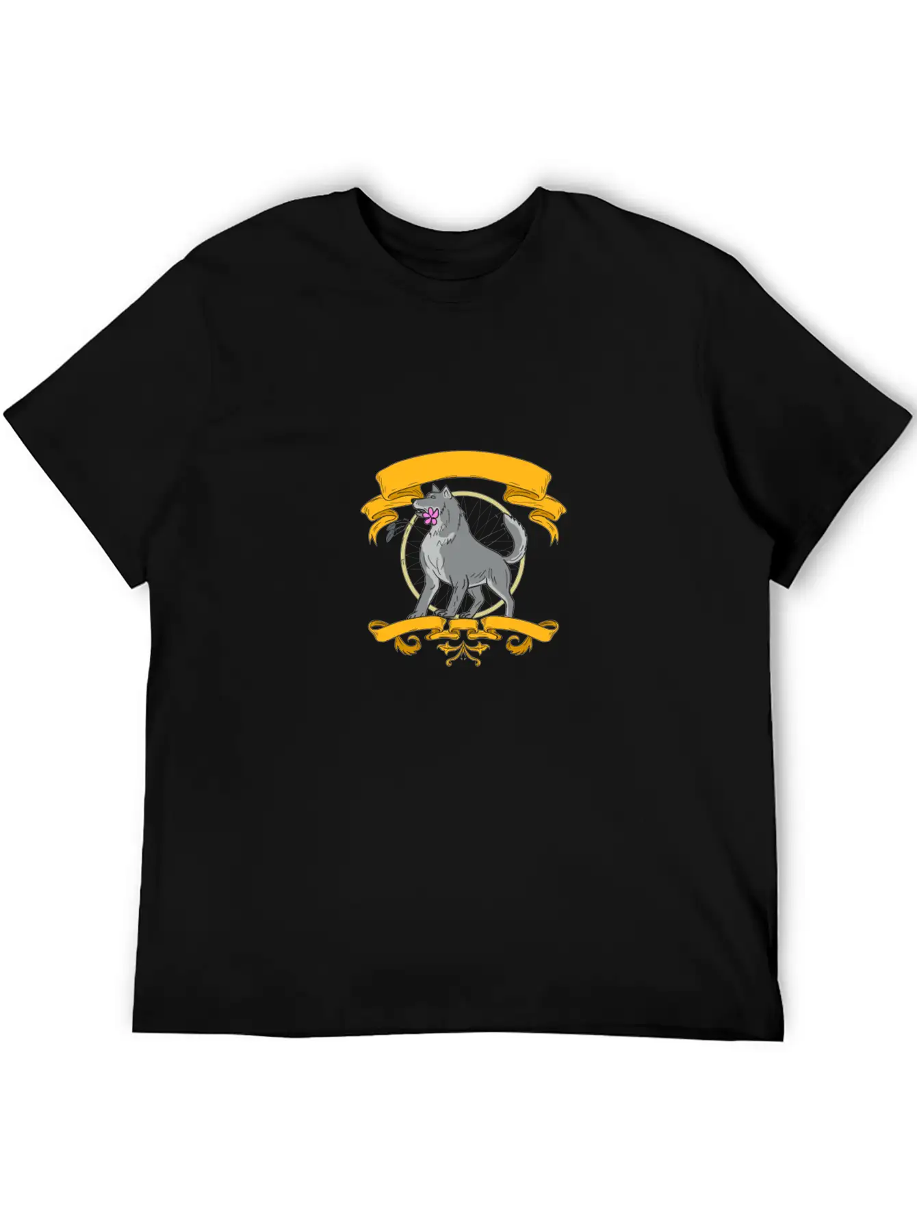 Timber Wolf Plumeria Flower Dreamcatcher Drawing Unisex Casual T-Shirt – Clean Design For Daily Comfort