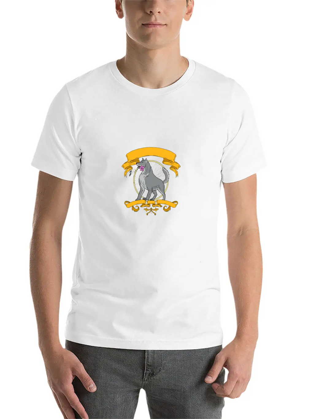 Timber Wolf Plumeria Flower Dreamcatcher Drawing Unisex Casual T-Shirt – Clean Design For Daily Comfort