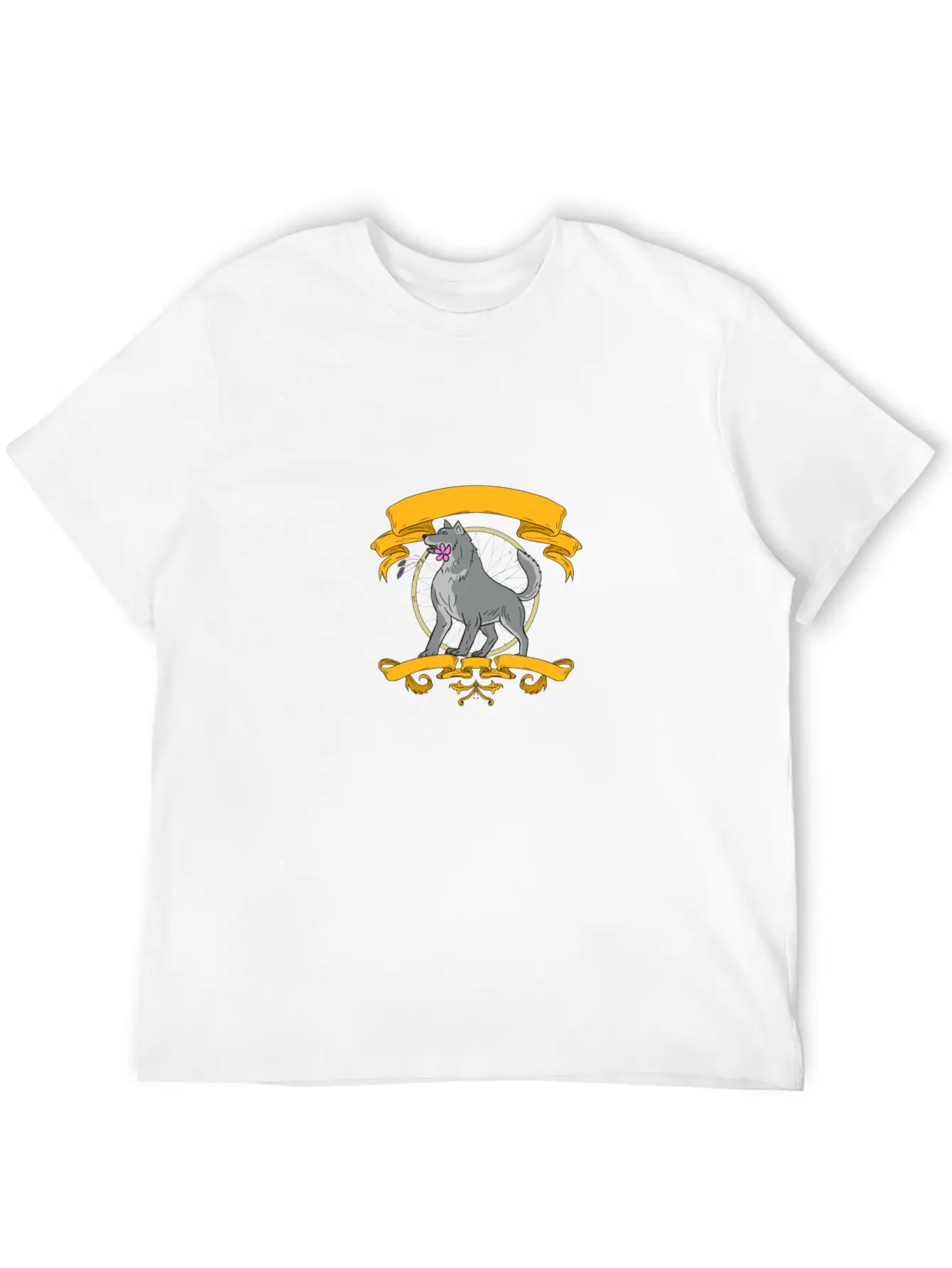 Timber Wolf Plumeria Flower Dreamcatcher Drawing Unisex Casual T-Shirt – Clean Design For Daily Comfort