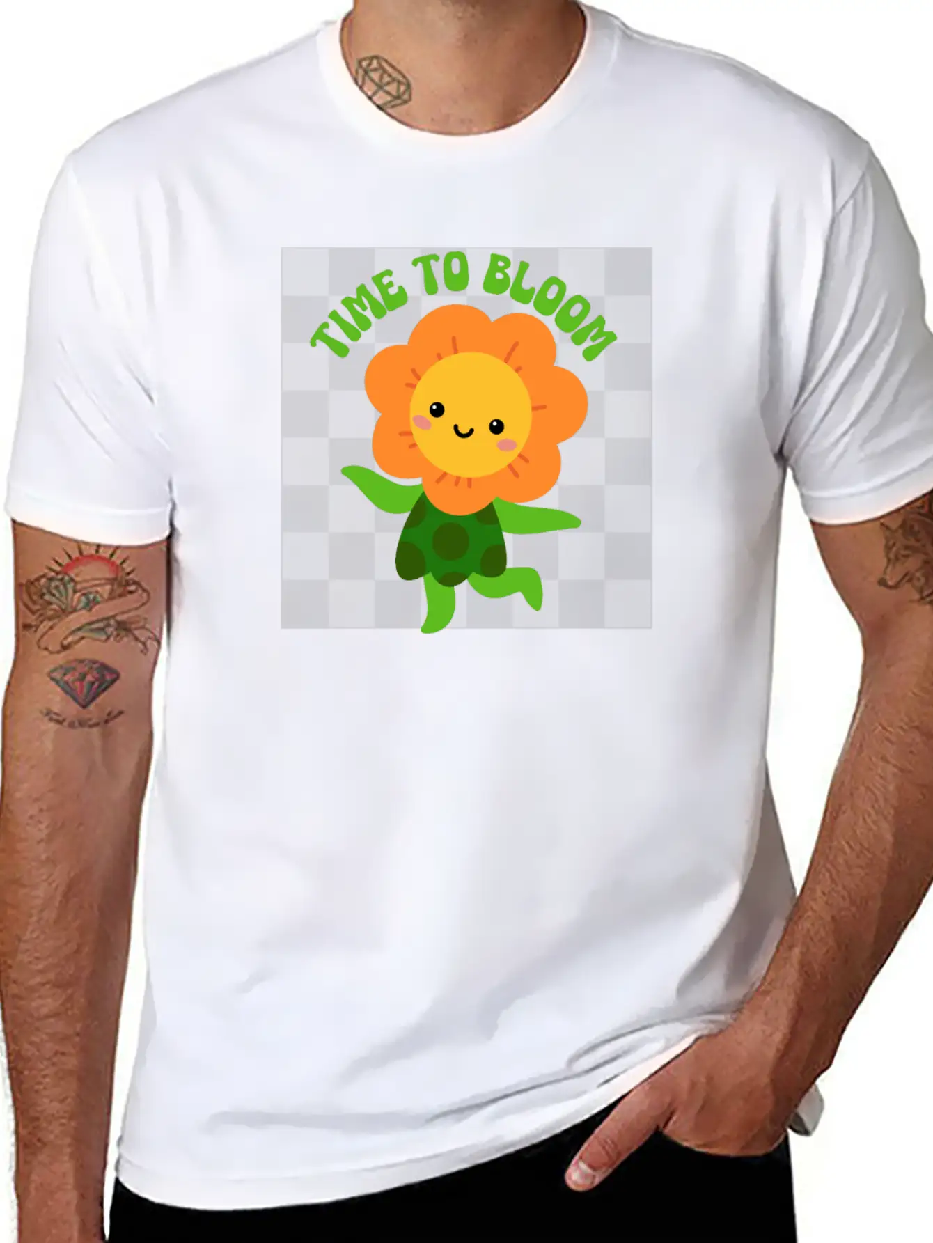 Time To Bloom: Floral Print Design Relaxed Everyday Tee – Lightweight And Durable Cotton
