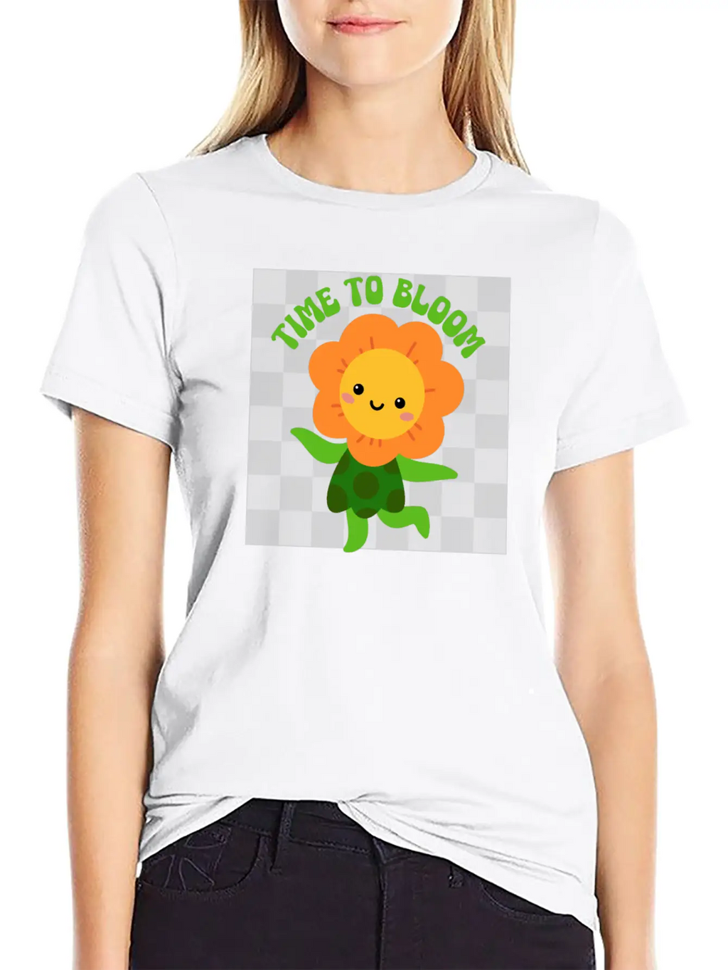 Time To Bloom: Floral Print Design Relaxed Everyday Tee – Lightweight And Durable Cotton