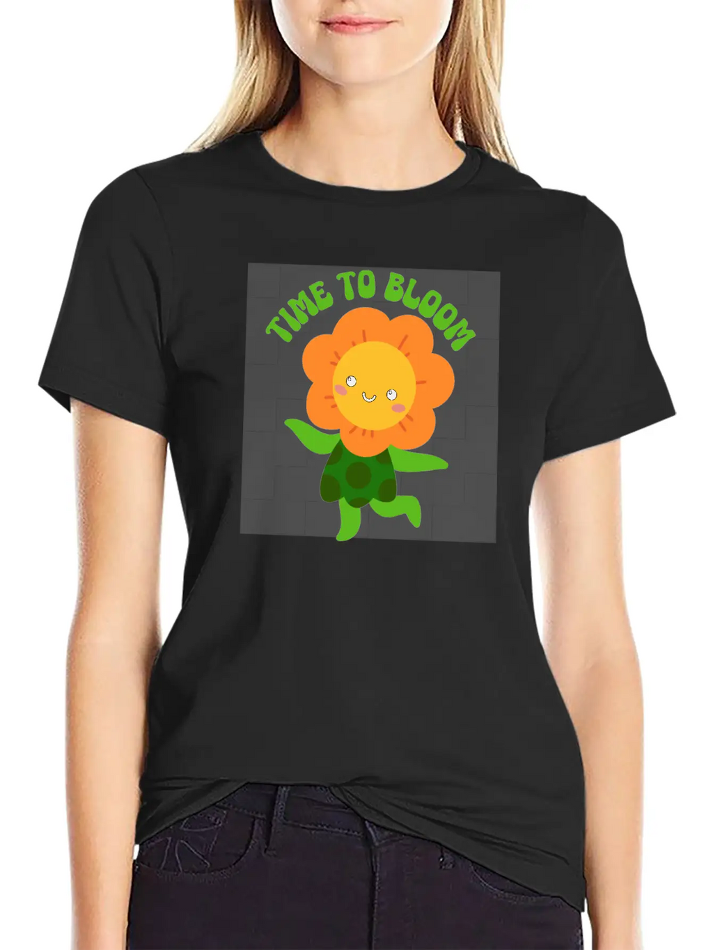 Time To Bloom: Floral Print Design Relaxed Everyday Tee – Lightweight And Durable Cotton