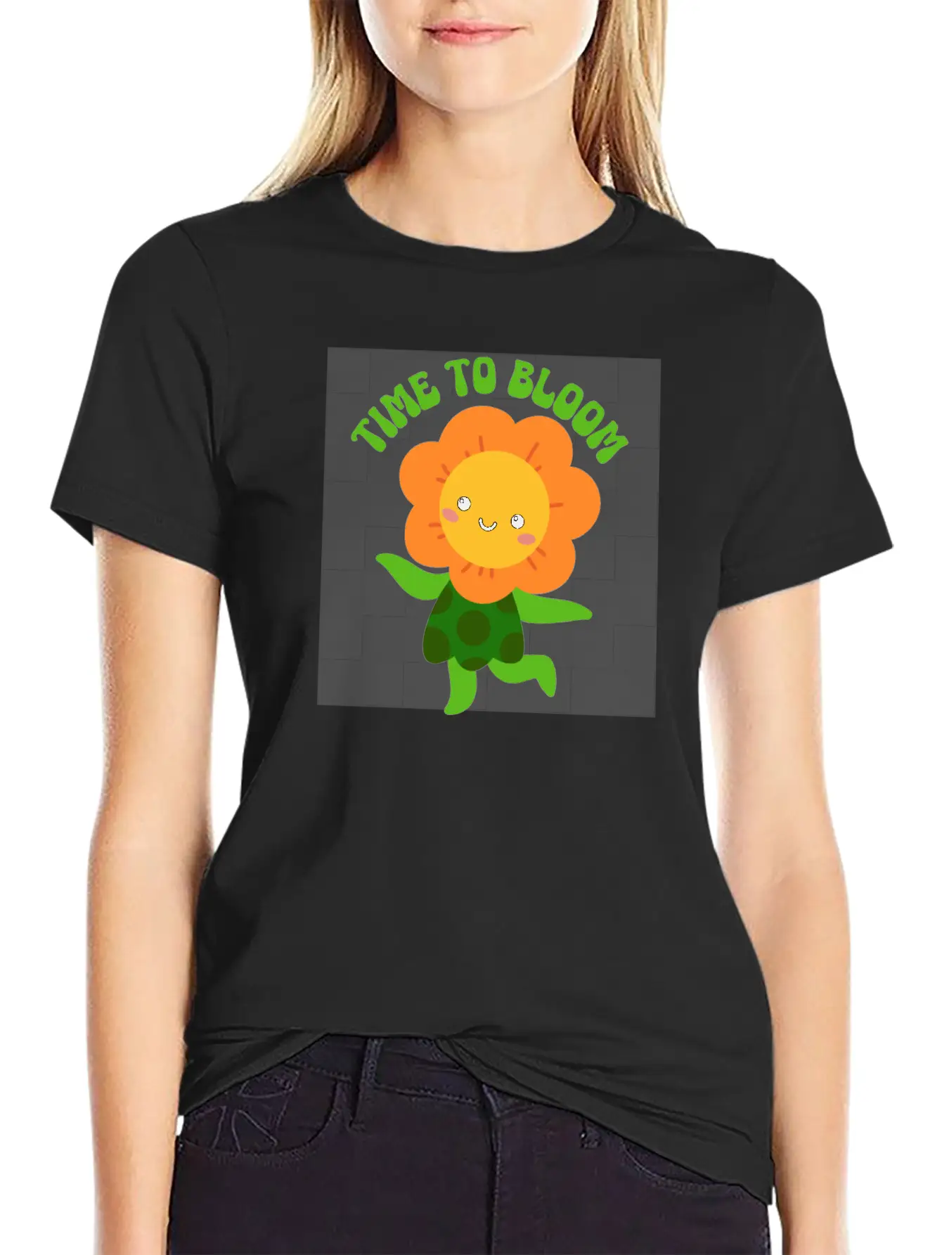 Time To Bloom: Floral Print Design Relaxed Everyday Tee – Lightweight And Durable Cotton
