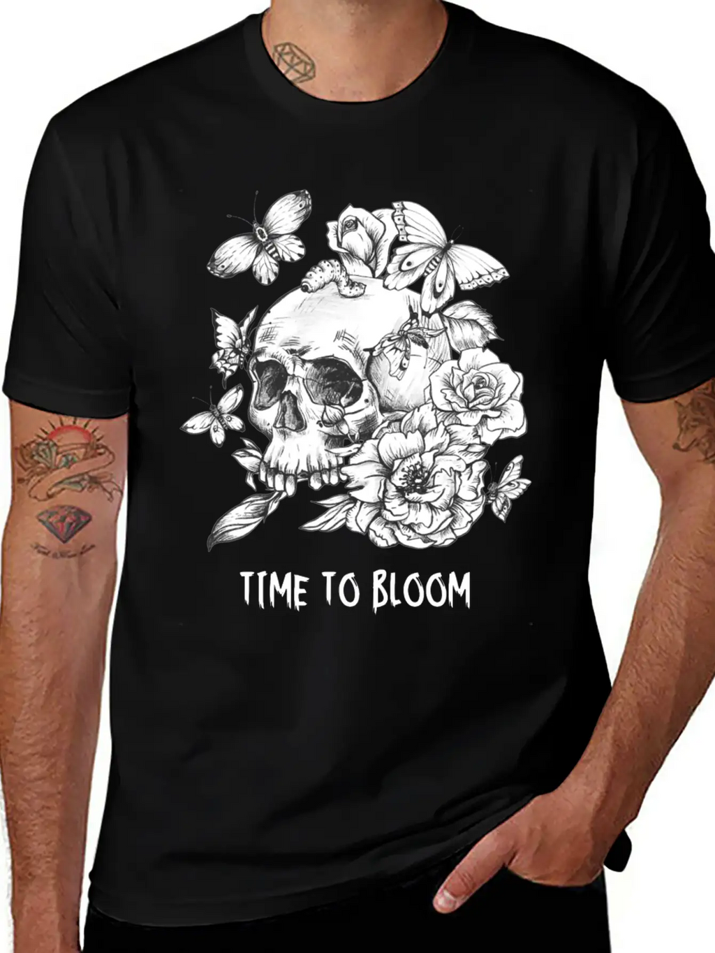 Time To Bloom, Skull Shirt, Funny Tee Unisex Casual T-Shirt – Clean Design For Daily Comfort