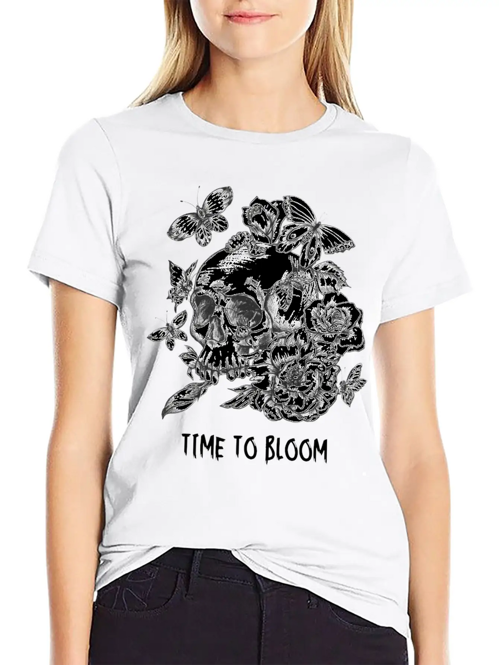 Time To Bloom, Skull Shirt, Funny Tee Unisex Casual T-Shirt – Clean Design For Daily Comfort