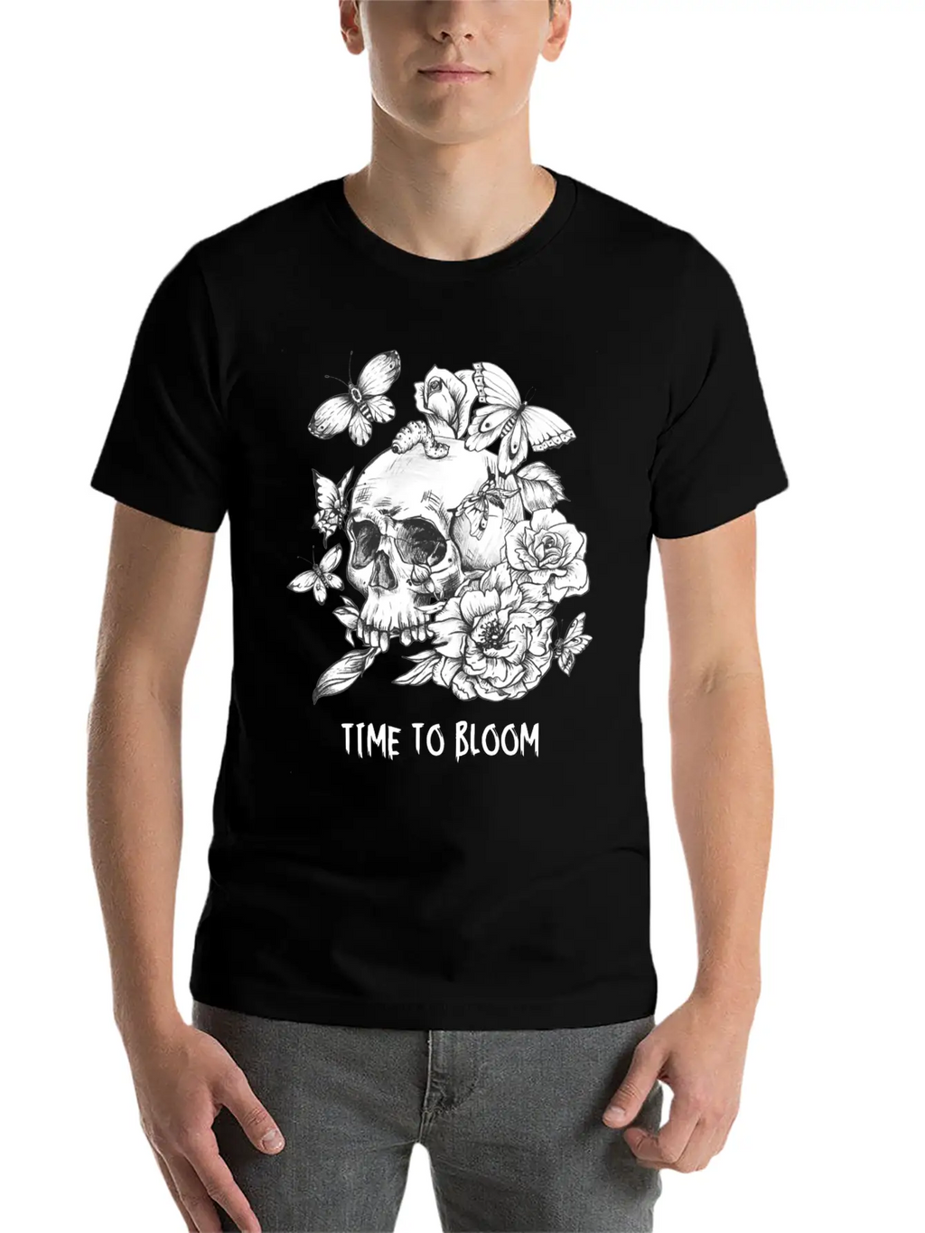 Time To Bloom, Skull Shirt, Funny Tee Unisex Casual T-Shirt – Clean Design For Daily Comfort