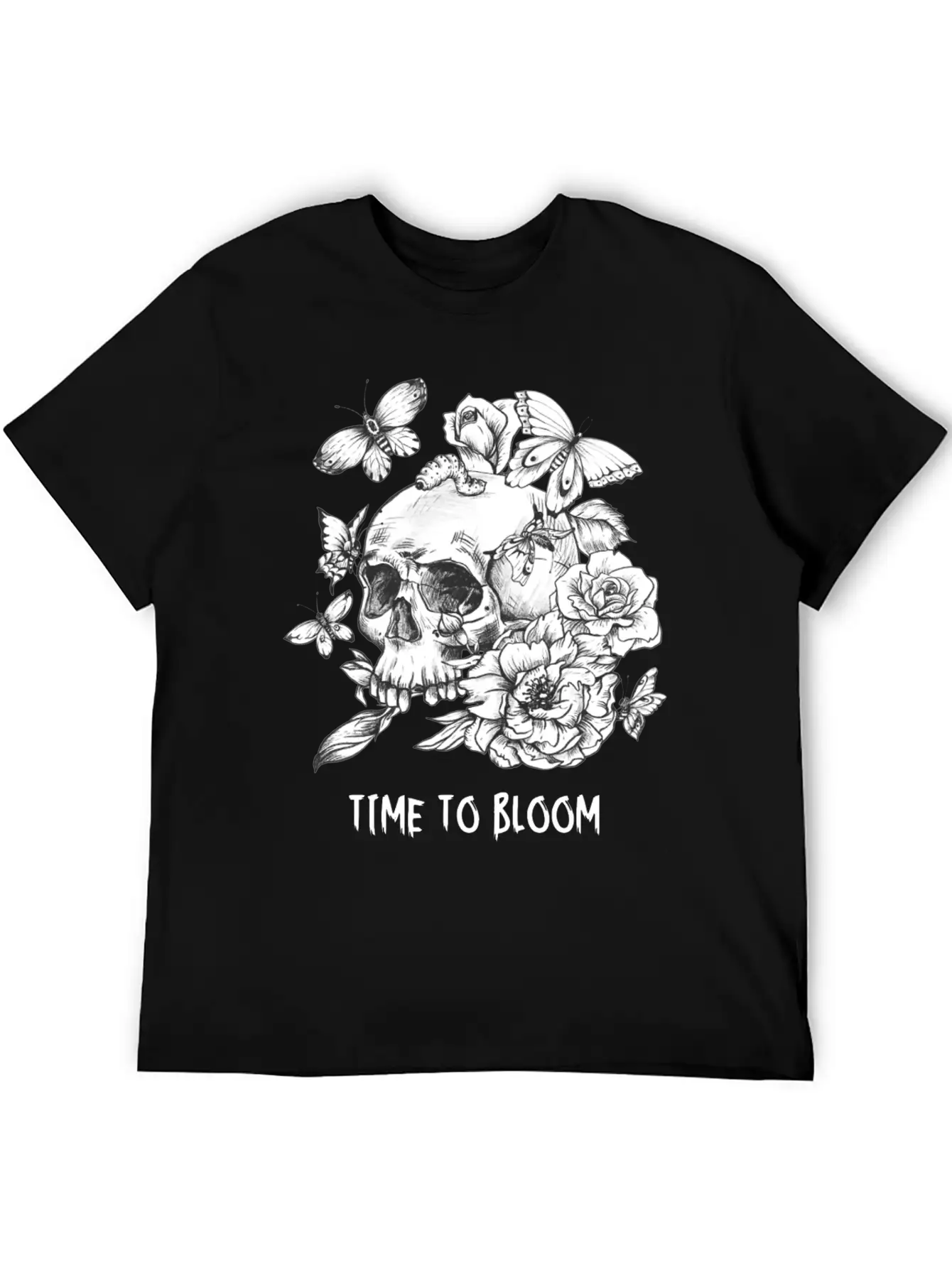 Time To Bloom, Skull Shirt, Funny Tee Unisex Casual T-Shirt – Clean Design For Daily Comfort