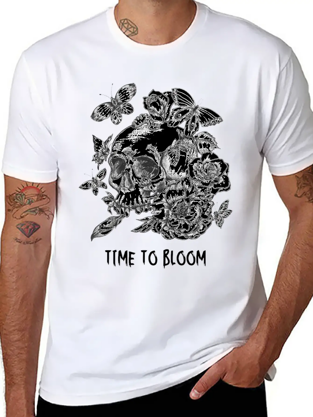 Time To Bloom, Skull Shirt, Funny Tee Unisex Casual T-Shirt – Clean Design For Daily Comfort