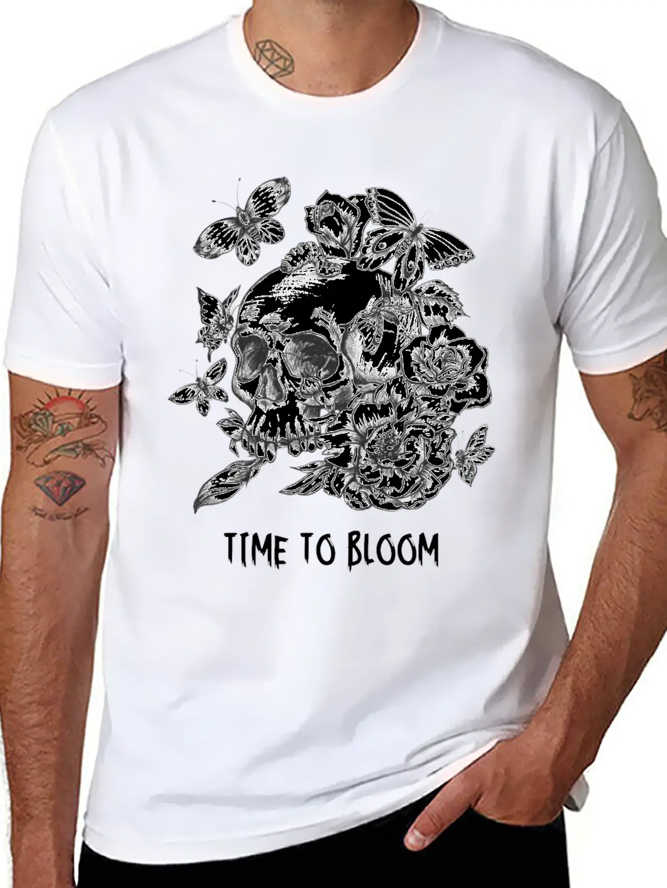 Time To Bloom, Skull Shirt, Funny Tee Unisex Casual T-Shirt – Clean Design For Daily Comfort