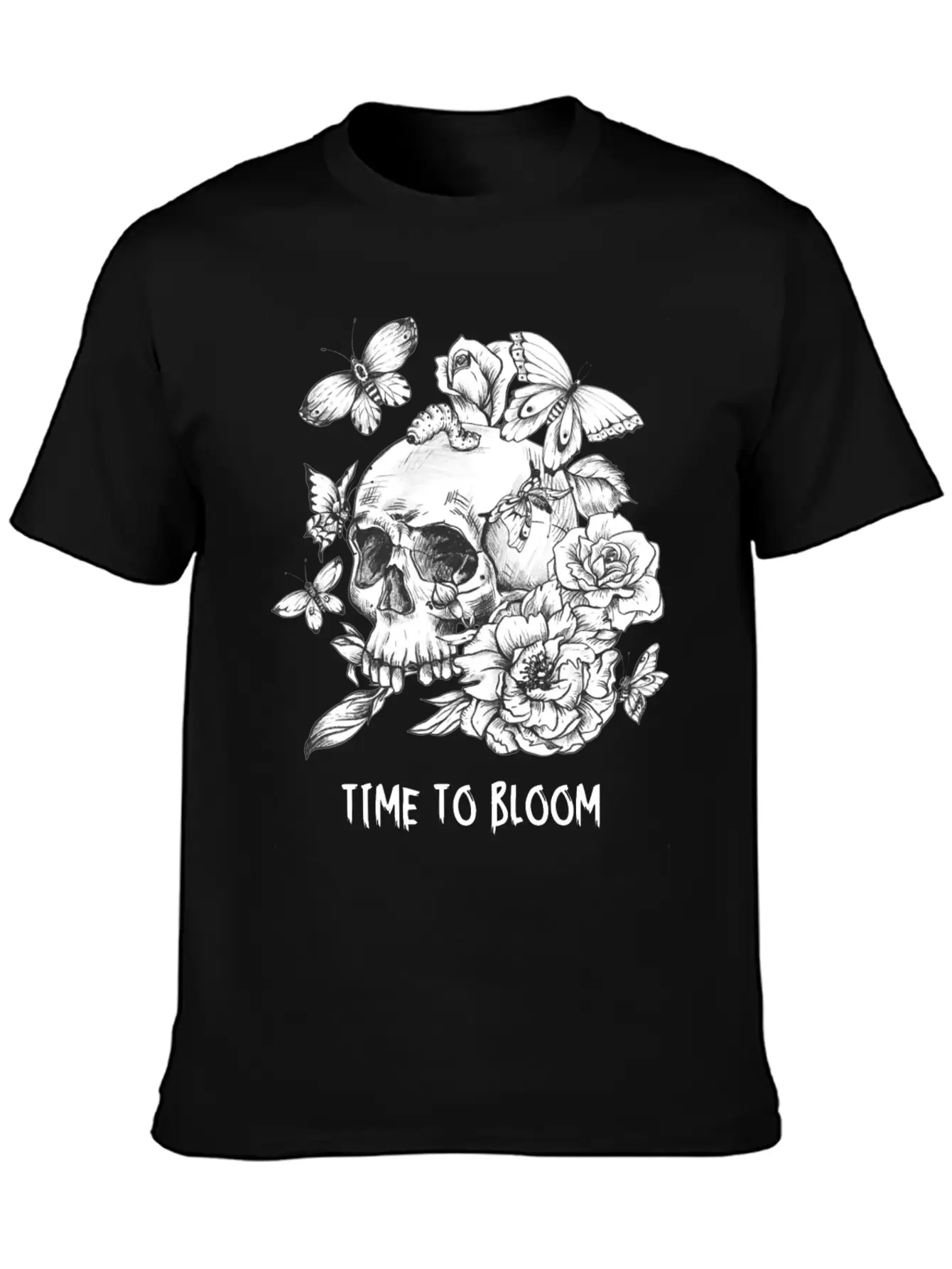 Time To Bloom, Skull Shirt, Funny Tee Unisex Casual T-Shirt – Clean Design For Daily Comfort