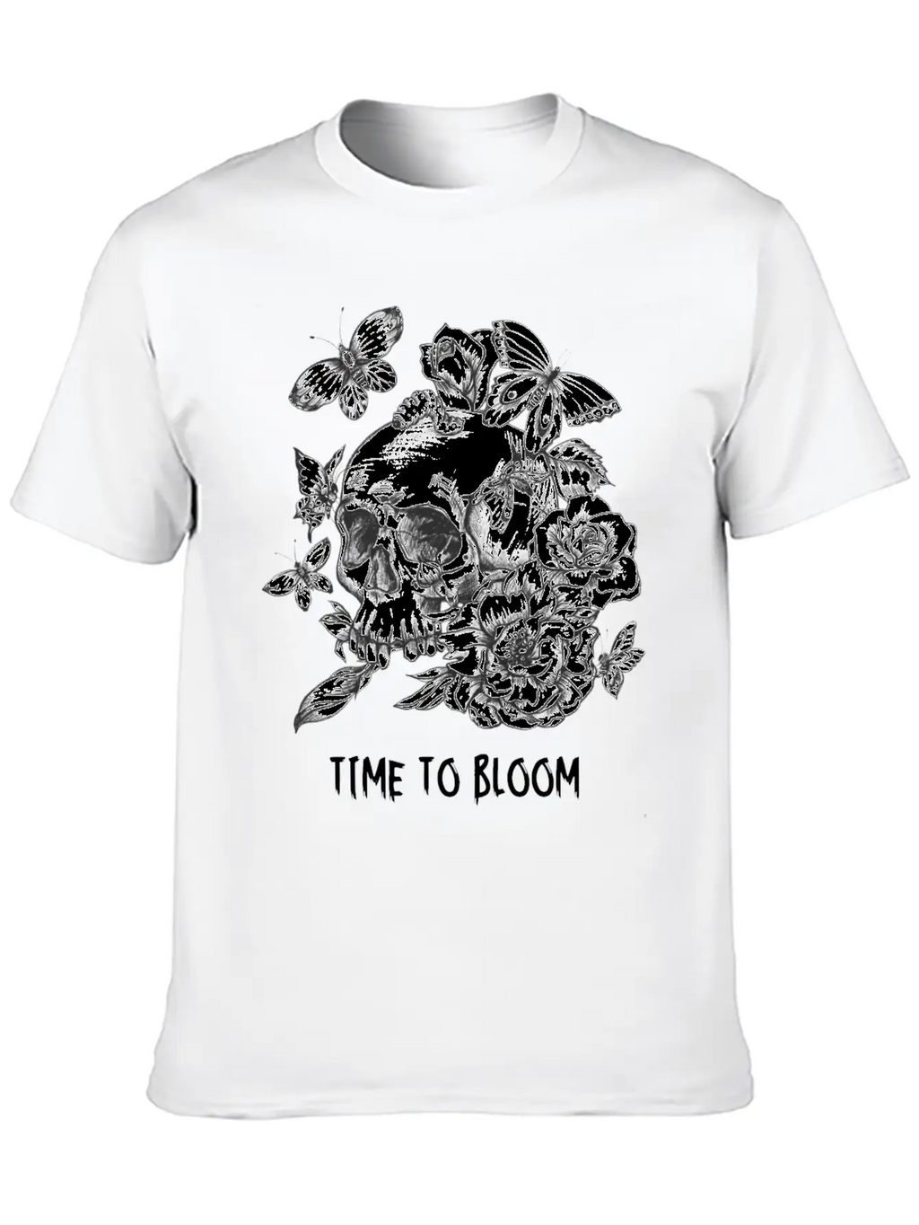 Time To Bloom, Skull Shirt, Funny Tee Unisex Casual T-Shirt – Clean Design For Daily Comfort