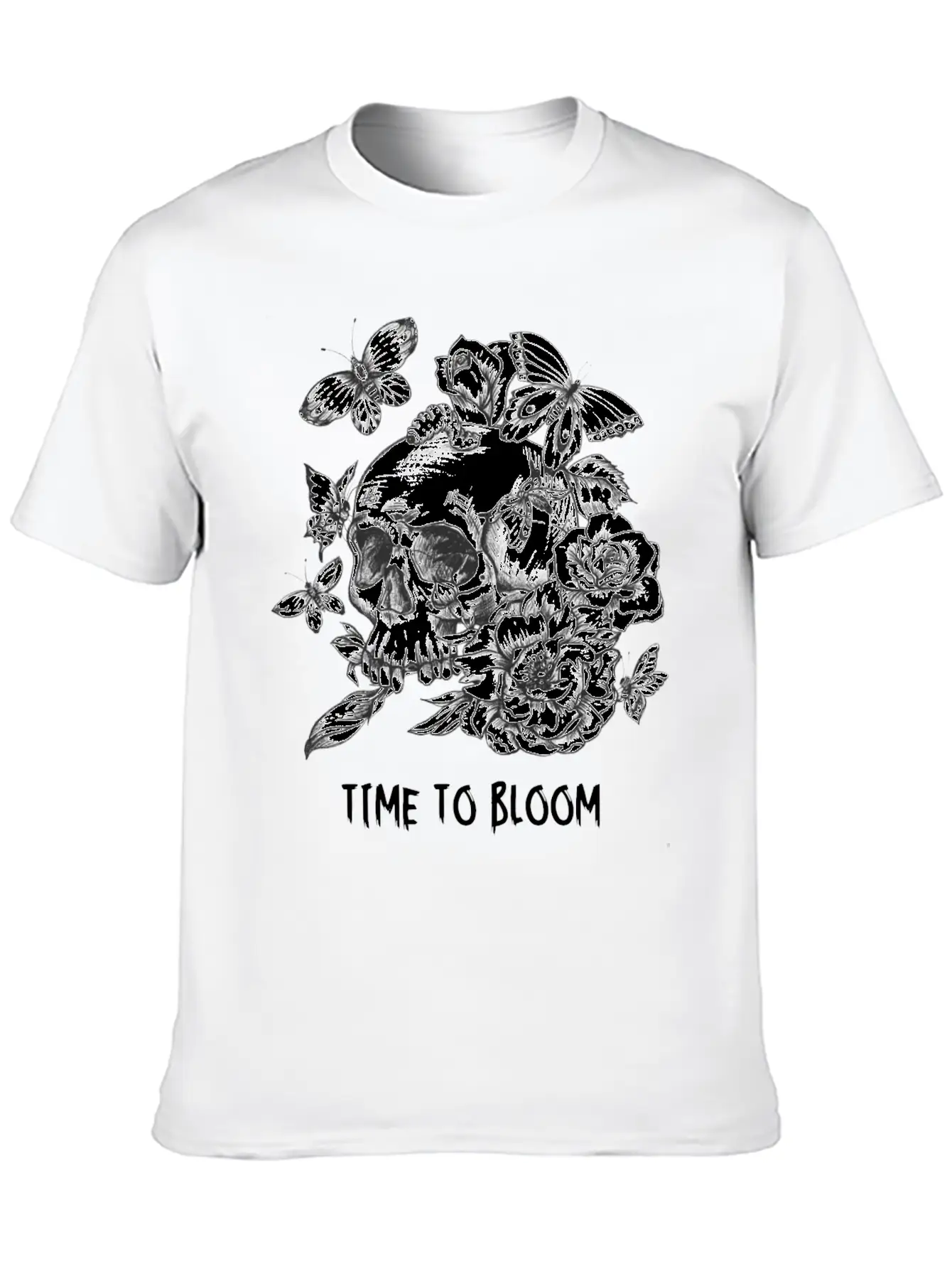Time To Bloom, Skull Shirt, Funny Tee Unisex Casual T-Shirt – Clean Design For Daily Comfort