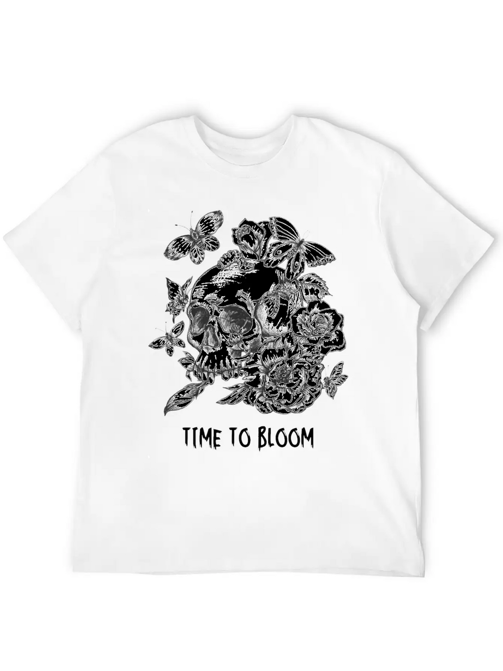 Time To Bloom, Skull Shirt, Funny Tee Unisex Casual T-Shirt – Clean Design For Daily Comfort
