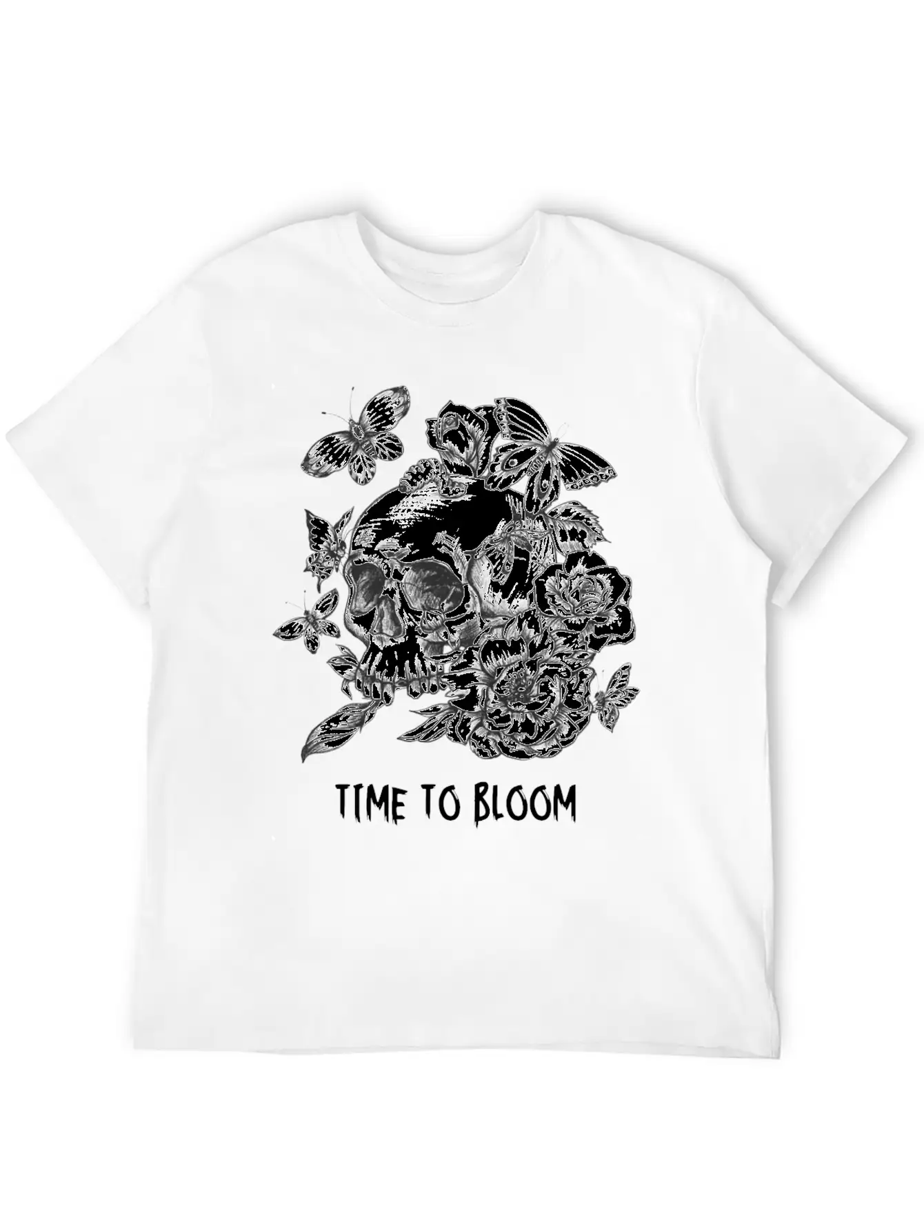 Time To Bloom, Skull Shirt, Funny Tee Unisex Casual T-Shirt – Clean Design For Daily Comfort
