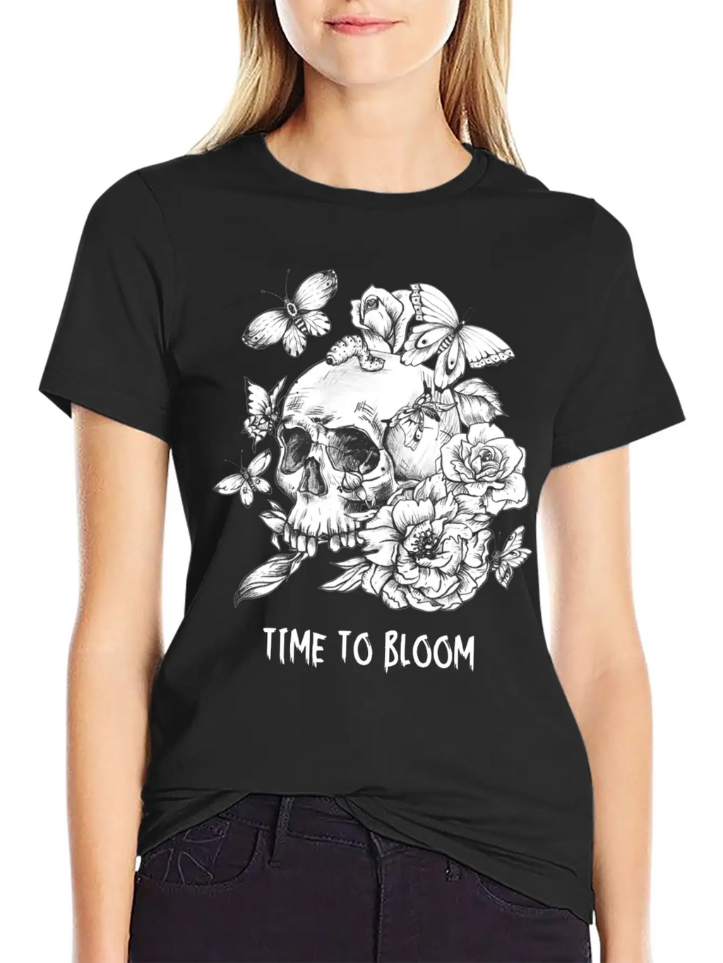 Time To Bloom, Skull Shirt, Funny Tee Unisex Casual T-Shirt – Clean Design For Daily Comfort