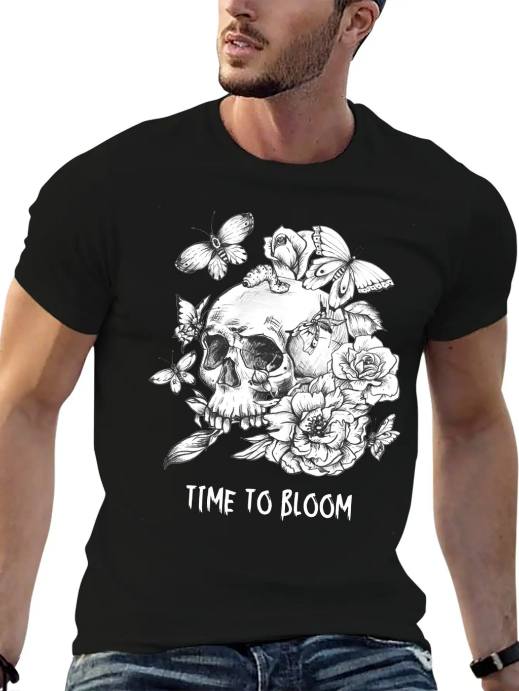Time To Bloom, Skull Shirt, Funny Tee Unisex Casual T-Shirt – Clean Design For Daily Comfort