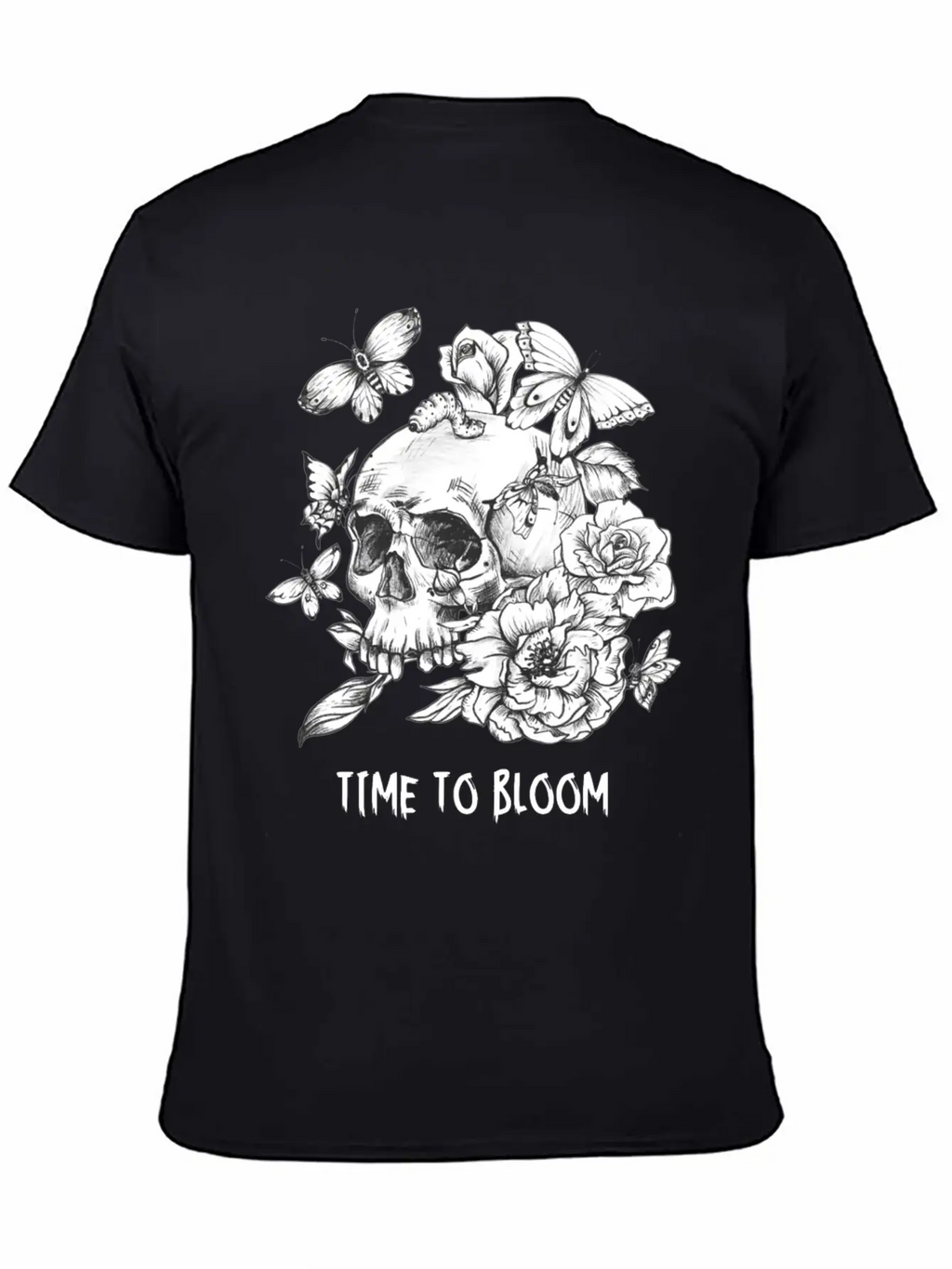 Time To Bloom, Skull Shirt, Funny Tee Unisex Casual T-Shirt – Clean Design For Daily Comfort