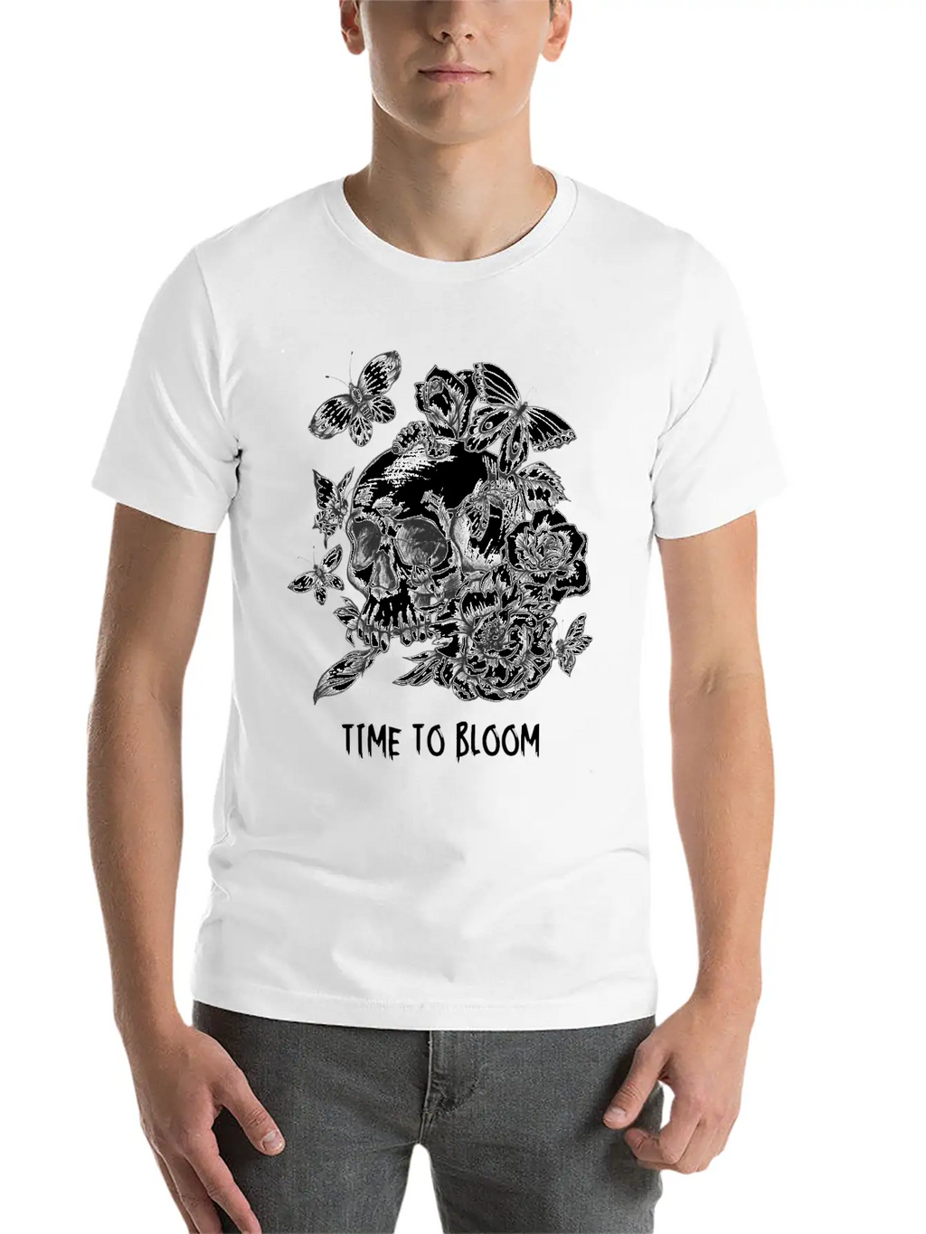 Time To Bloom, Skull Shirt, Funny Tee Unisex Casual T-Shirt – Clean Design For Daily Comfort