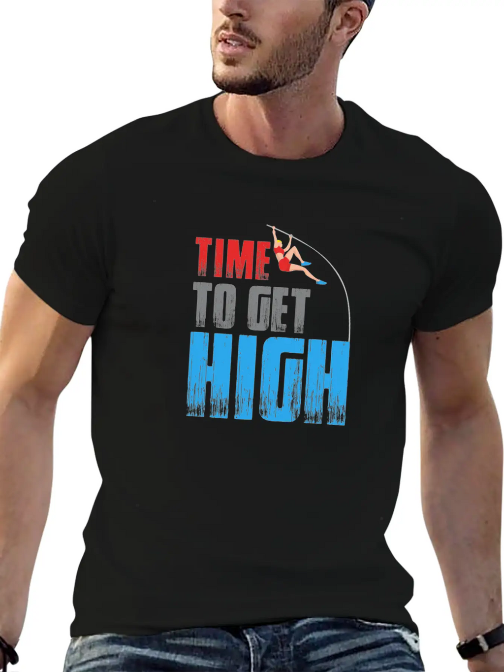 Time To Get High - Pole Vault Athletics Field Timeless Short Sleeve Tee – Comfy And Minimalist Design