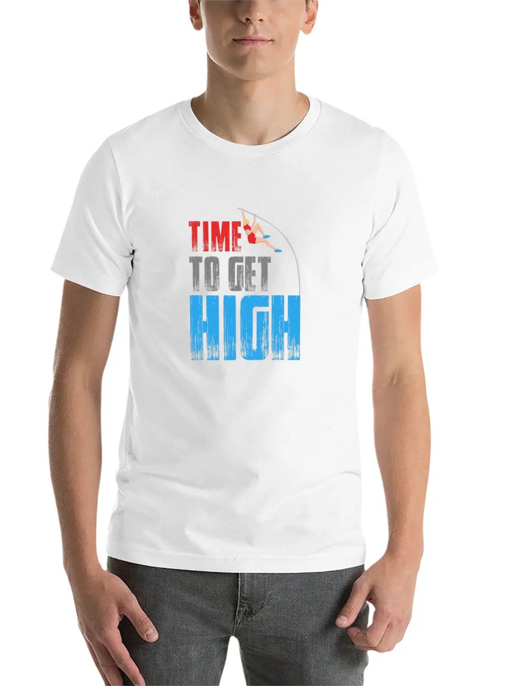 Time To Get High - Pole Vault Athletics Field Timeless Short Sleeve Tee – Comfy And Minimalist Design