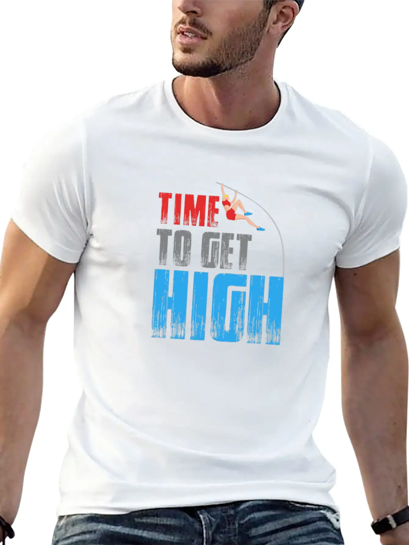 Time To Get High - Pole Vault Athletics Field Timeless Short Sleeve Tee – Comfy And Minimalist Design