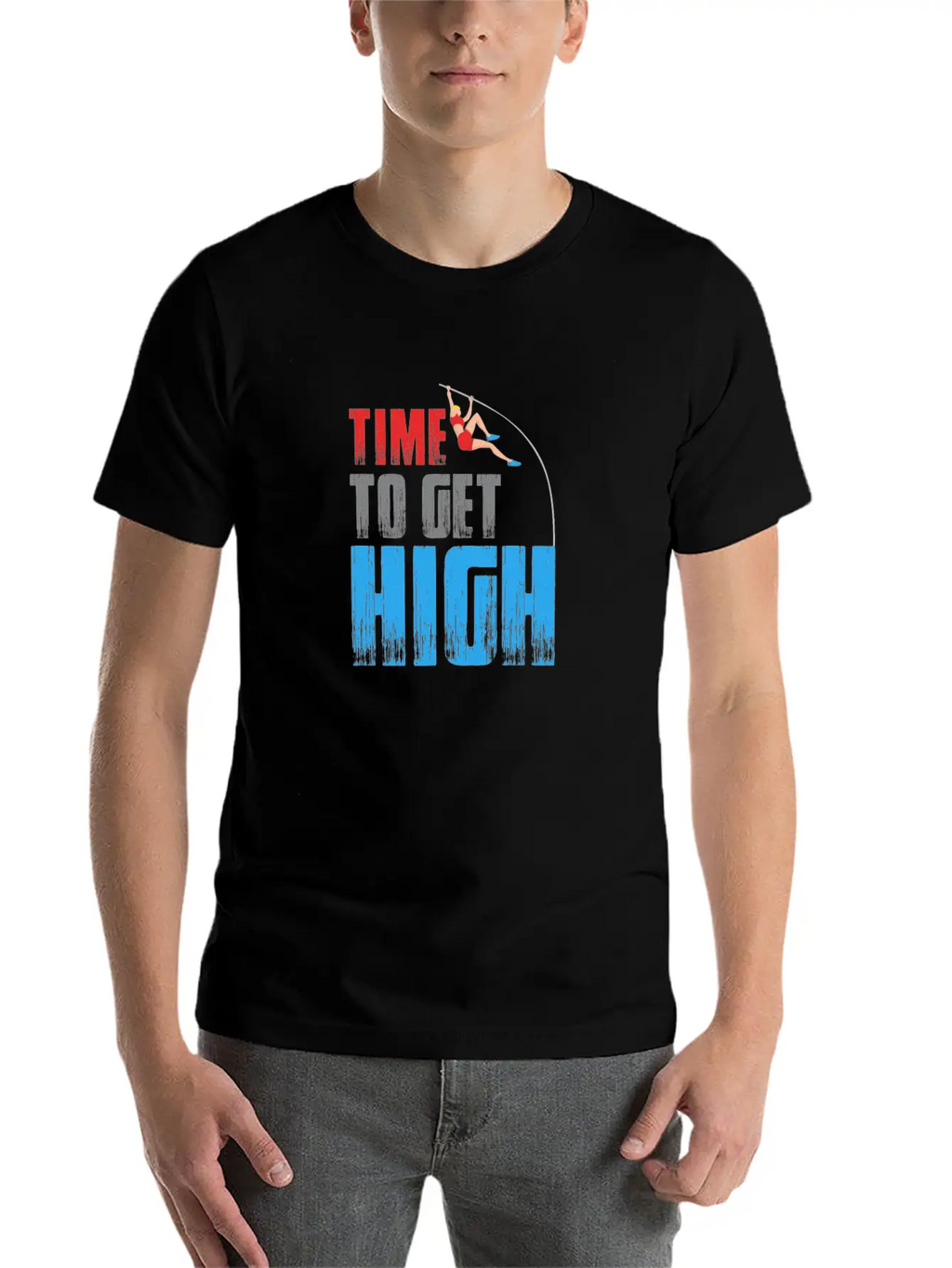 Time To Get High - Pole Vault Athletics Field Timeless Short Sleeve Tee – Comfy And Minimalist Design