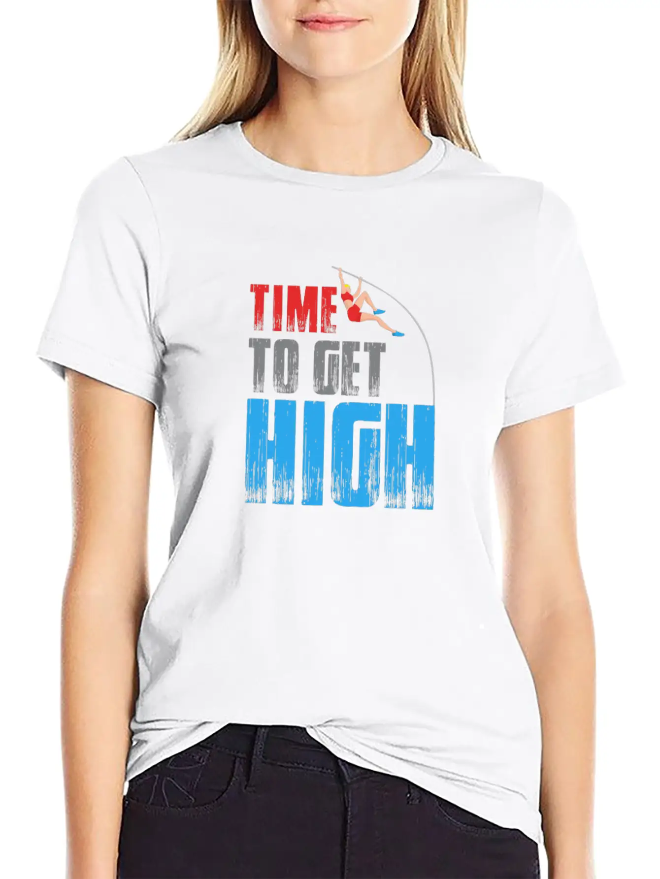Time To Get High - Pole Vault Athletics Field Timeless Short Sleeve Tee – Comfy And Minimalist Design