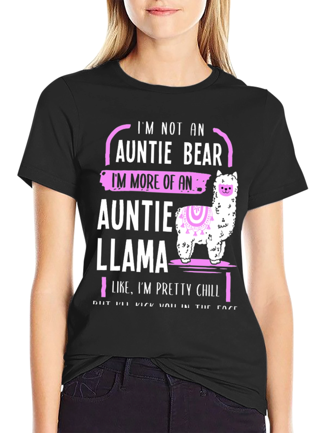 Auntie Llama Graphic Tee - Chill Aunt Gift