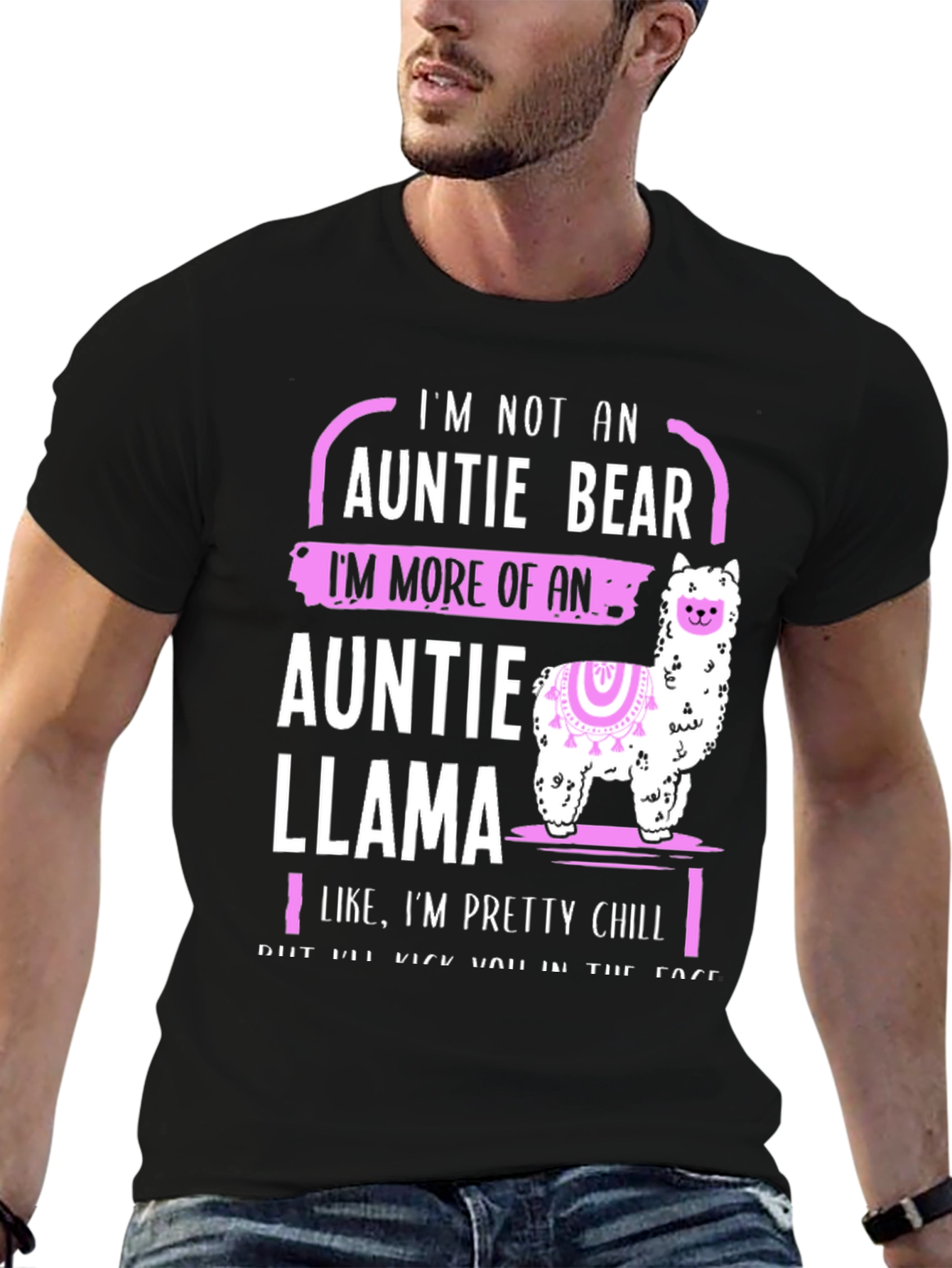 Auntie Llama Graphic Tee - Chill Aunt Gift