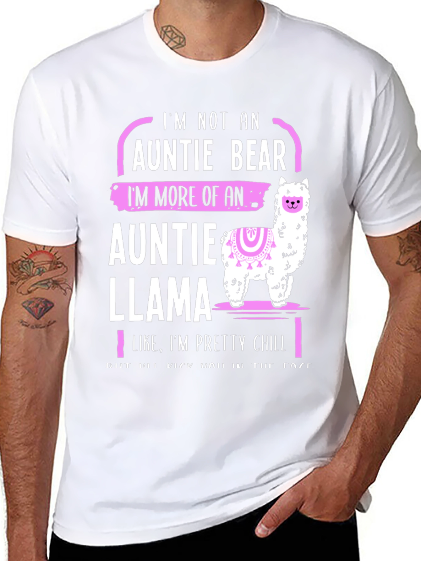 Auntie Llama Graphic Tee - Chill Aunt Gift
