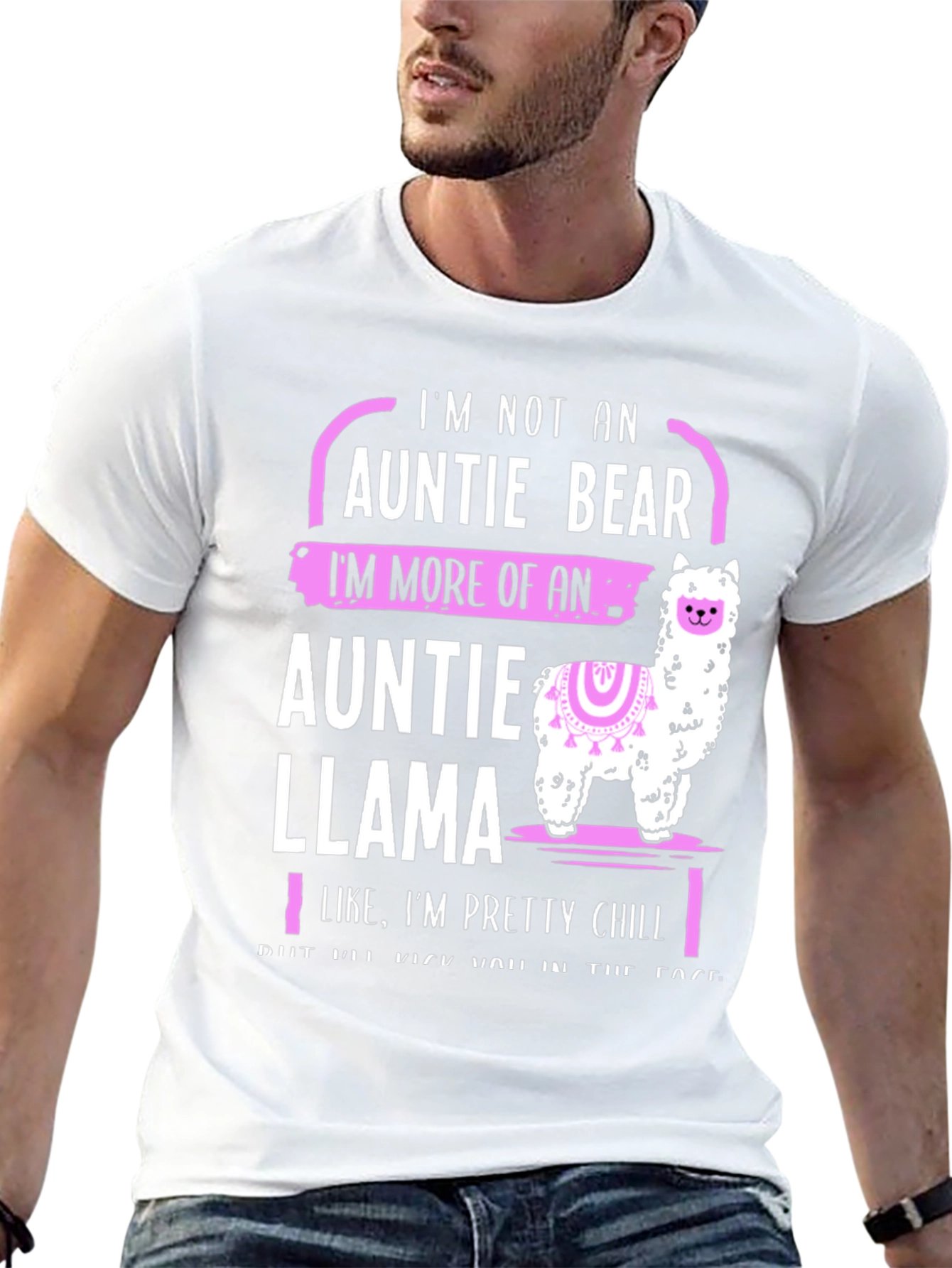 Auntie Llama Graphic Tee - Chill Aunt Gift