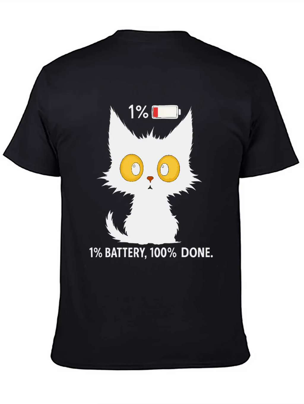 Tired Black Cat – Funny Exhausted Cat Timeless Short Sleeve Tee – Comfy And Minimalist Design