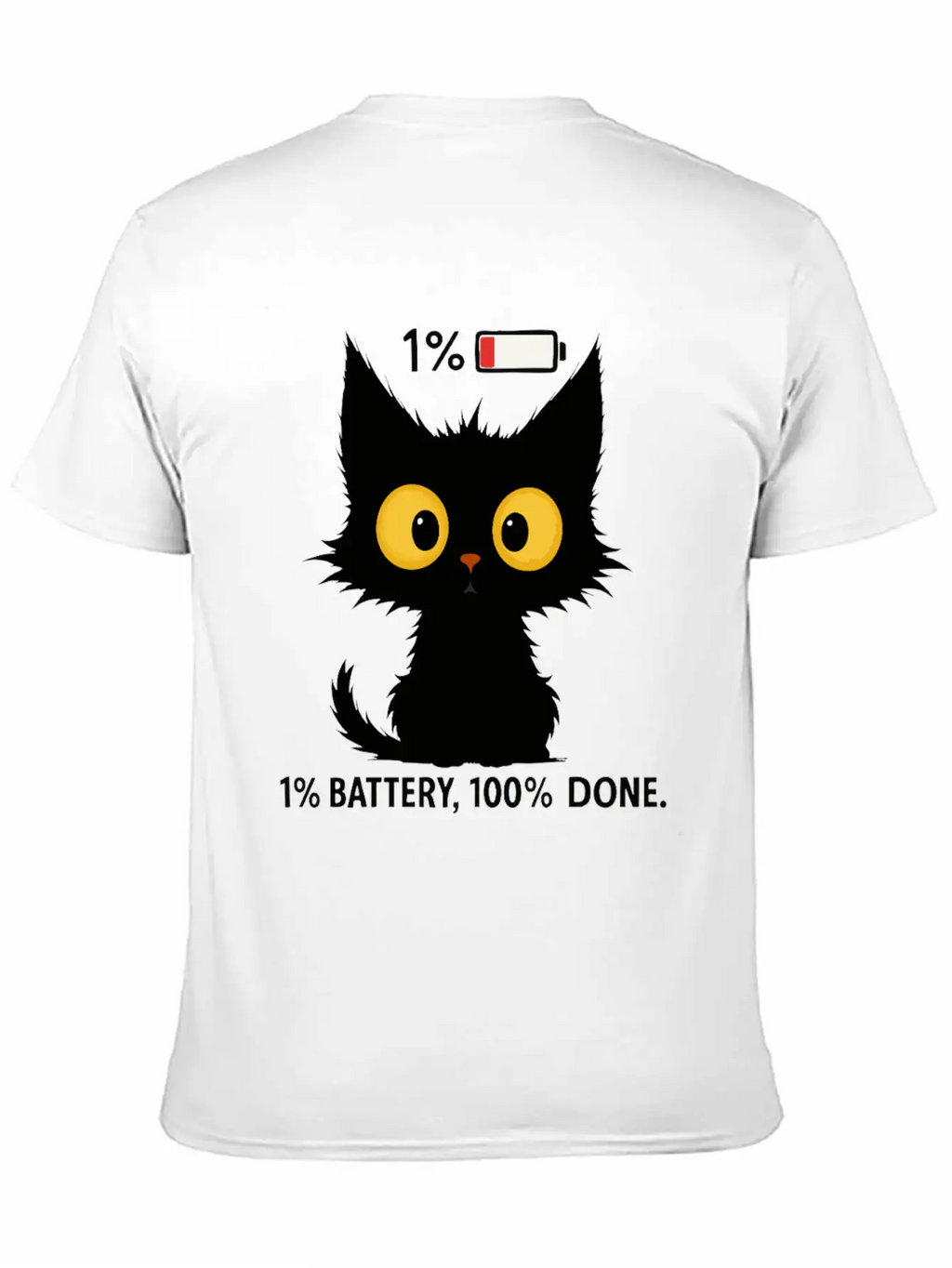 Tired Black Cat – Funny Exhausted Cat Timeless Short Sleeve Tee – Comfy And Minimalist Design