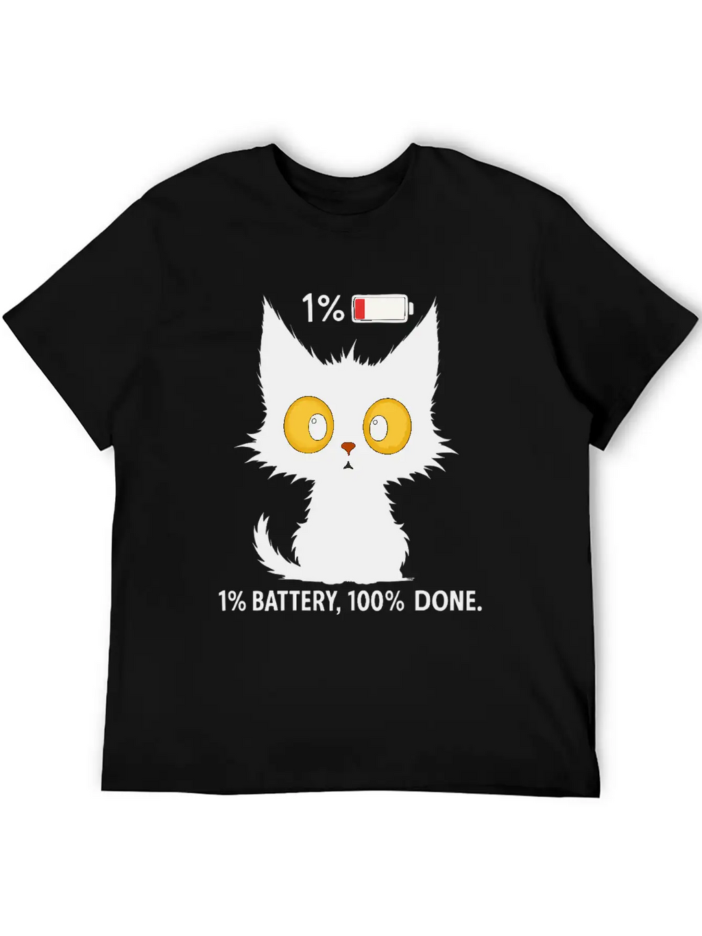 Tired Black Cat – Funny Exhausted Cat Timeless Short Sleeve Tee – Comfy And Minimalist Design
