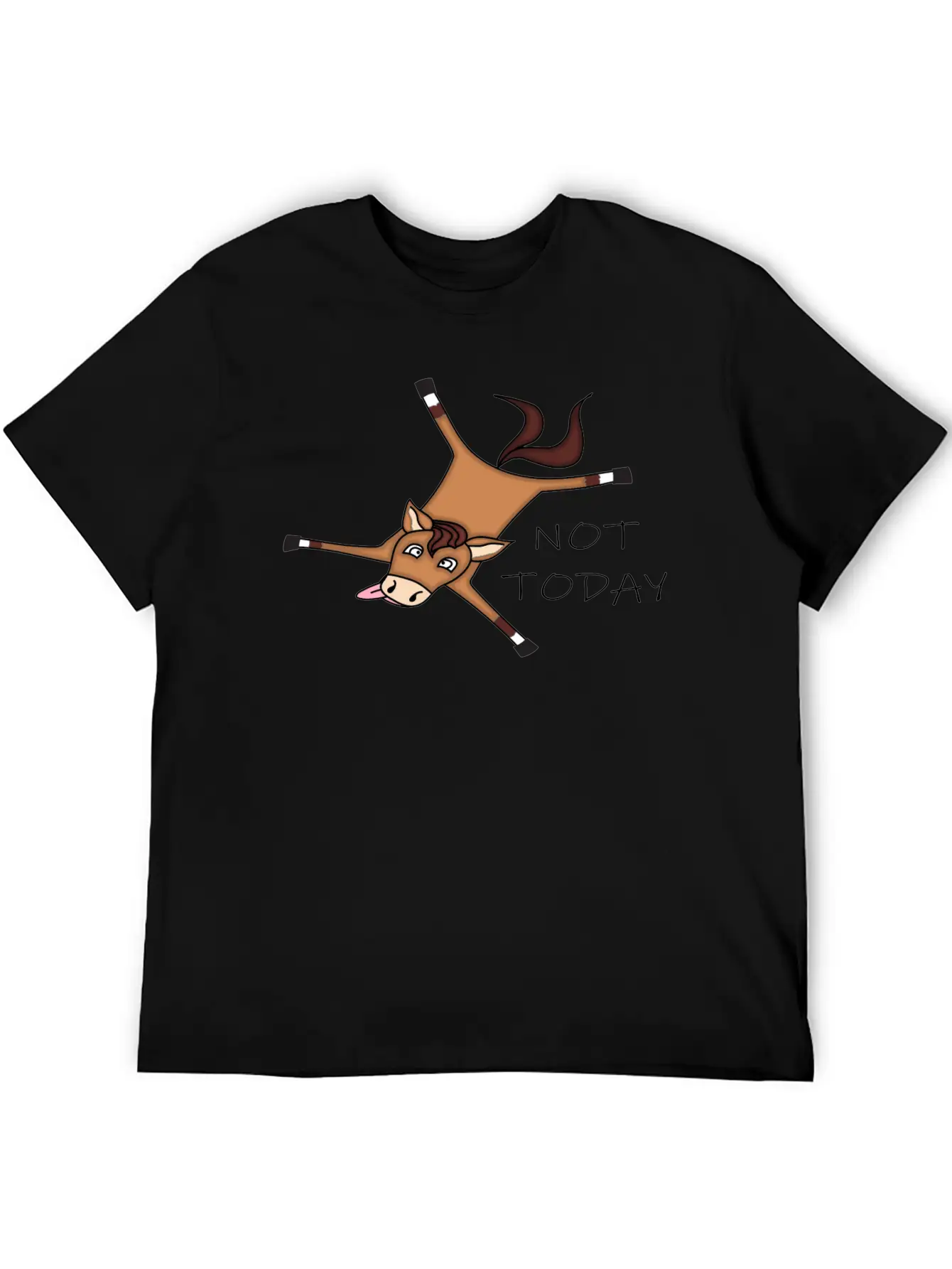 Tired Horse Not Today Relaxed Everyday Tee – Lightweight And Durable Cotton