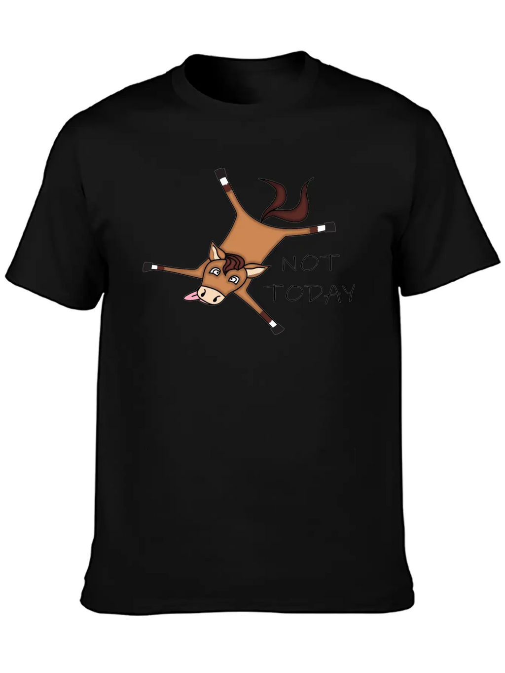 Tired Horse Not Today Relaxed Everyday Tee – Lightweight And Durable Cotton