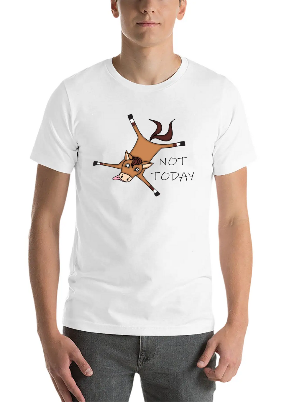 Tired Horse Not Today Relaxed Everyday Tee – Lightweight And Durable Cotton