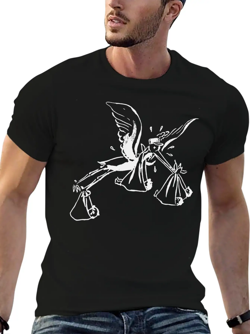 Tired Stork Classic Cotton Tee – Unisex Comfort For Any Season