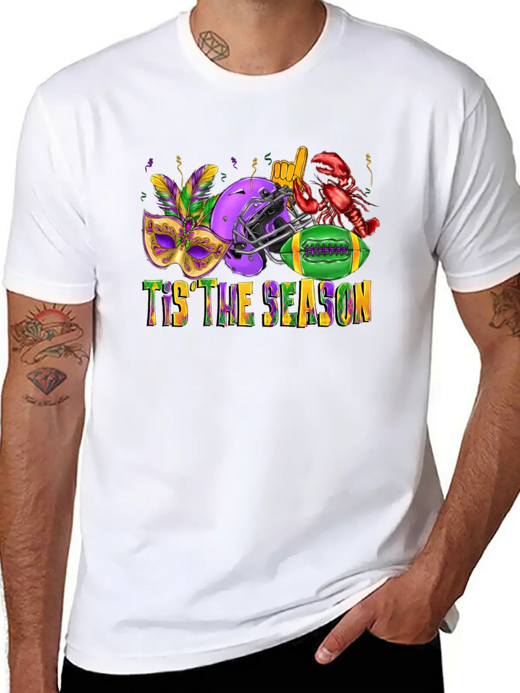 Tis The Season Mardi Relaxed Everyday Tee – Lightweight And Durable Cotton