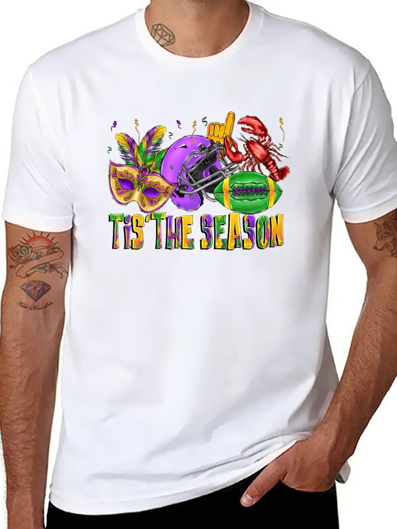 Tis The Season Mardi Relaxed Everyday Tee – Lightweight And Durable Cotton