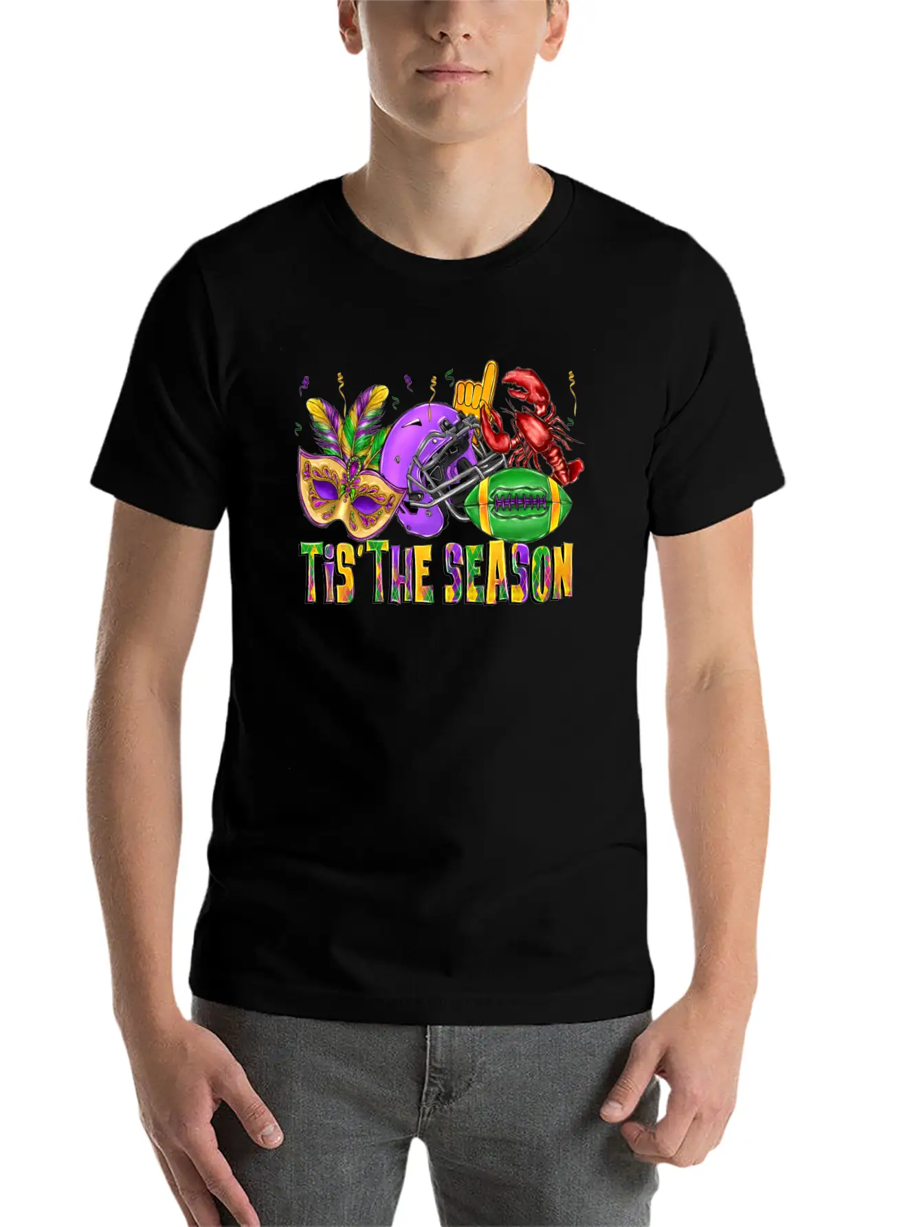Tis The Season Mardi Relaxed Everyday Tee – Lightweight And Durable Cotton