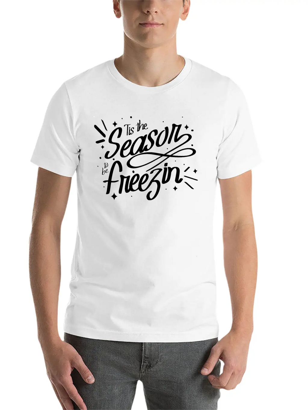 Tis The Season To Be Freezin Winter Christmas Basic Graphic T-Shirt – Daily Comfort In Soft Cotton