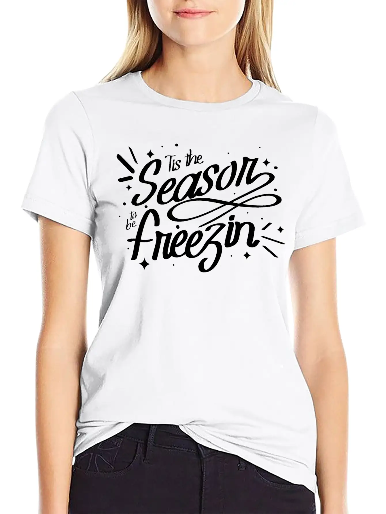 Tis The Season To Be Freezin Winter Christmas Basic Graphic T-Shirt – Daily Comfort In Soft Cotton