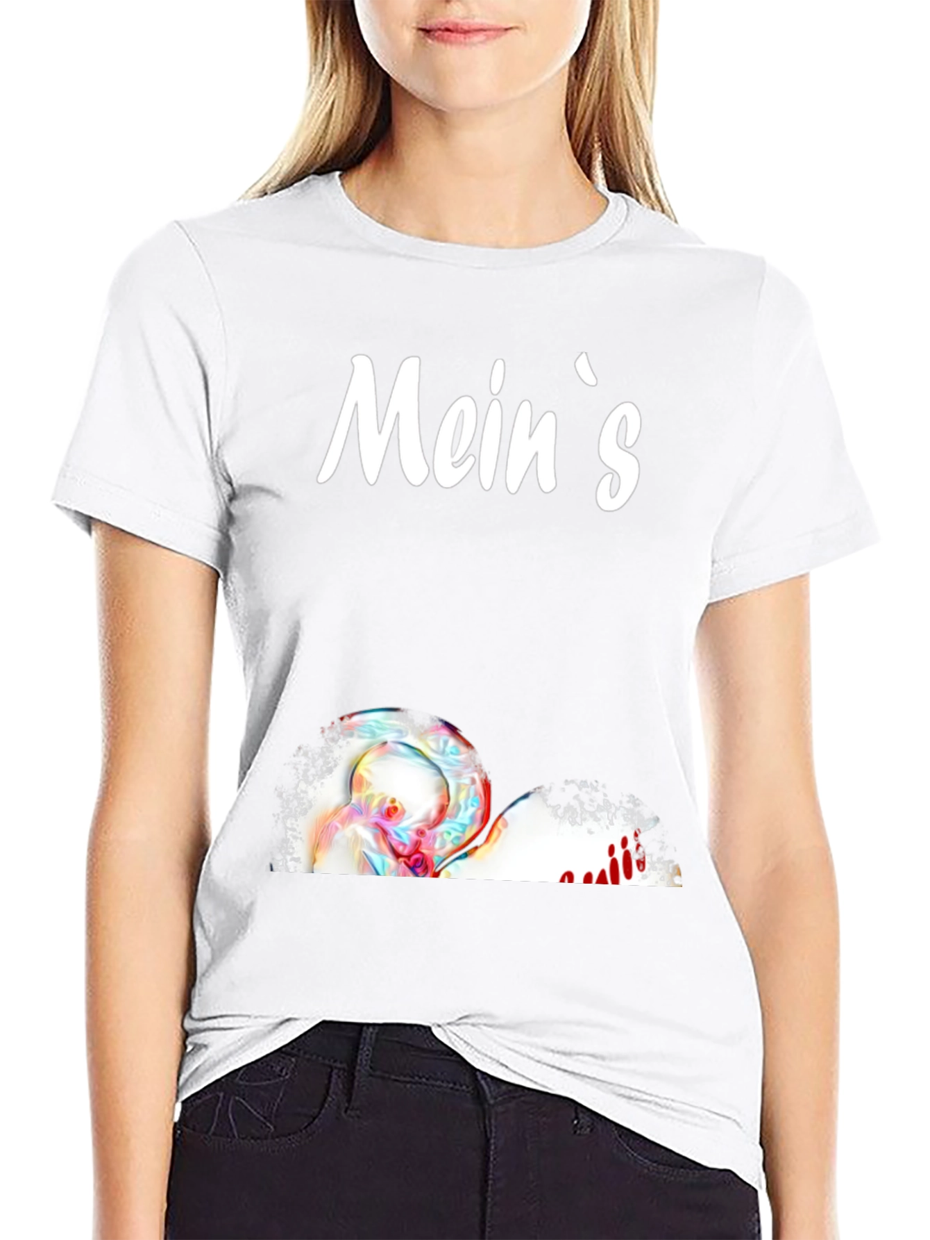 Meins Black Graphic T-Shirt