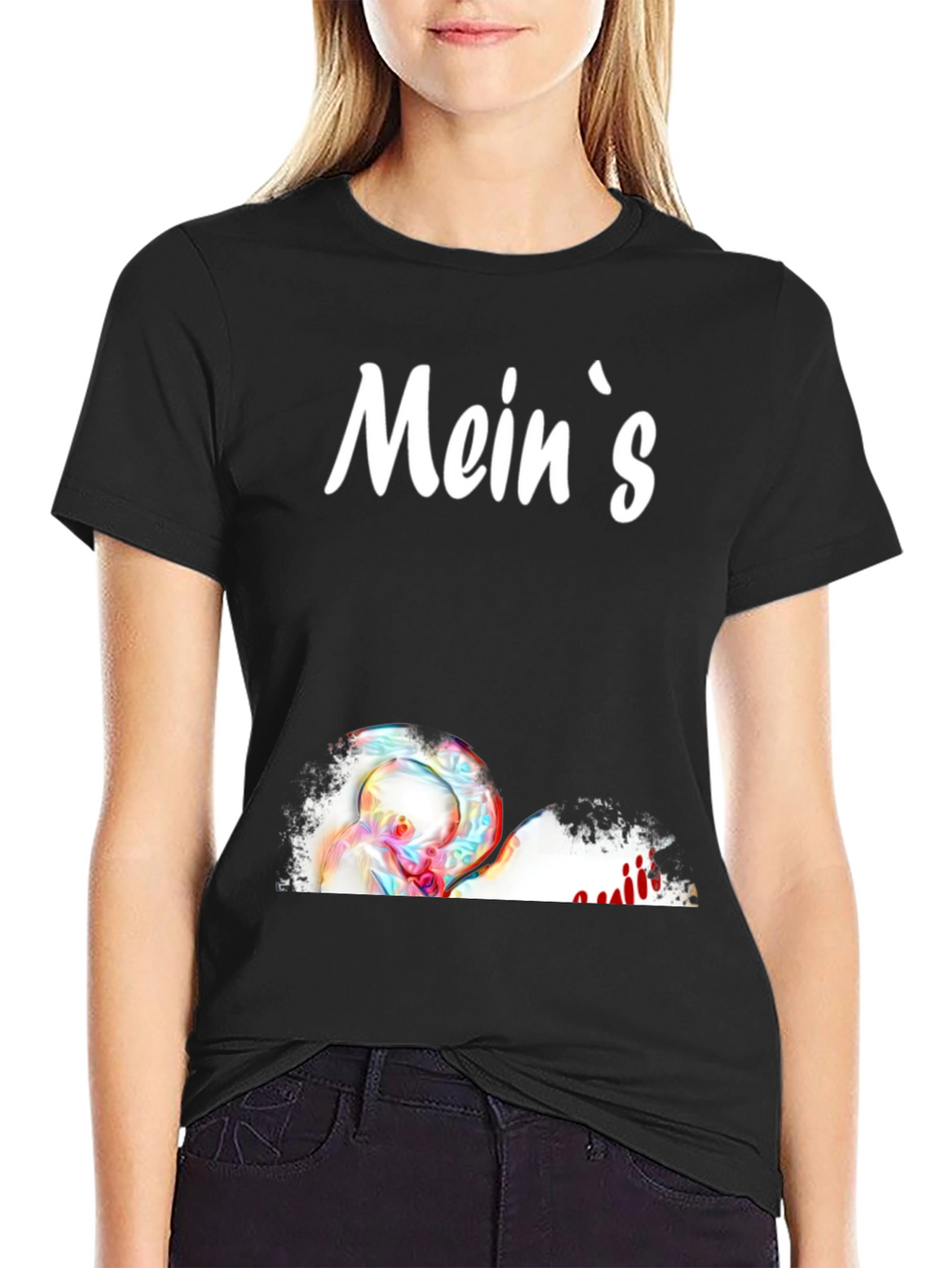 Meins Black Graphic T-Shirt