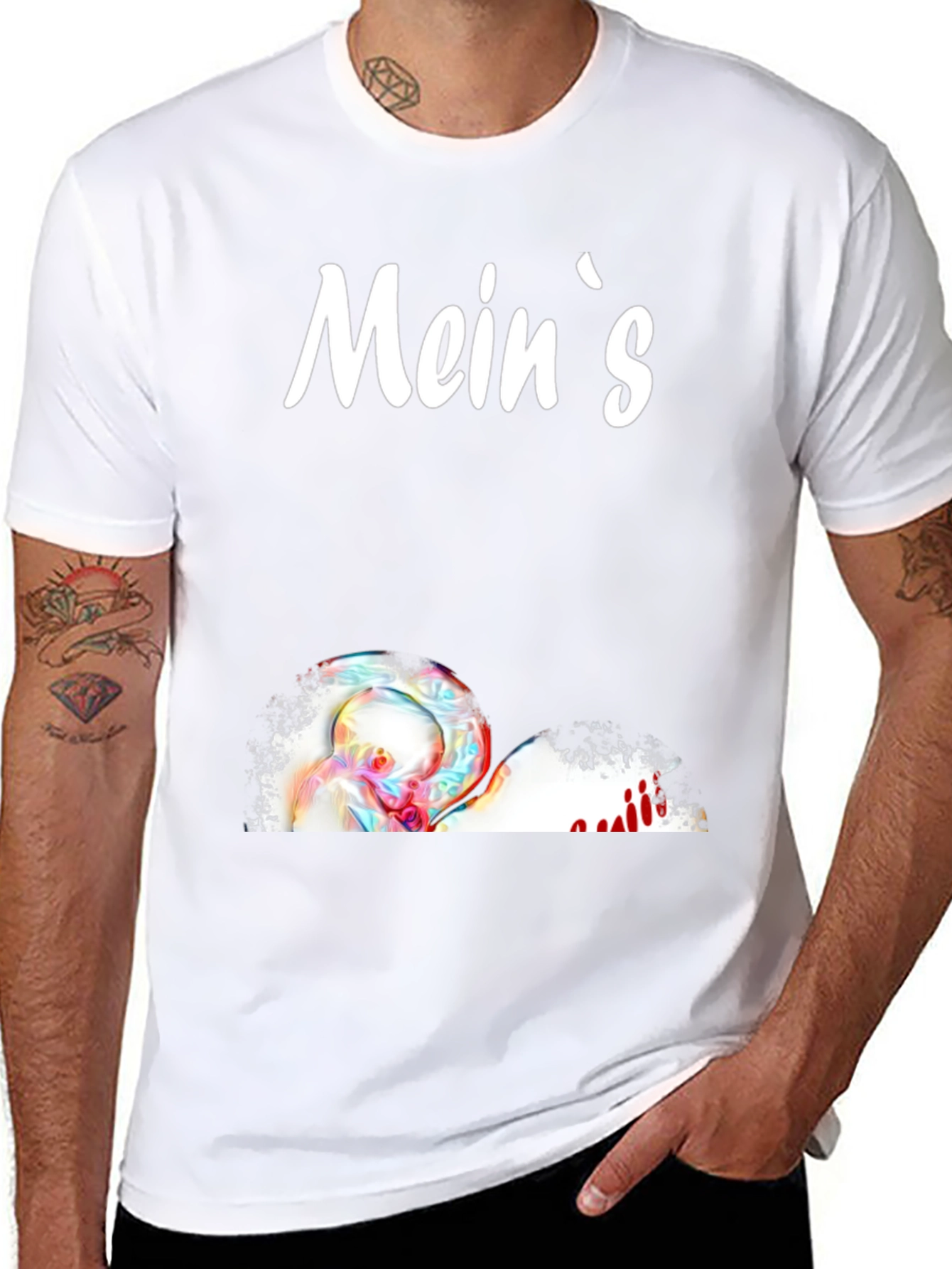 Meins Black Graphic T-Shirt