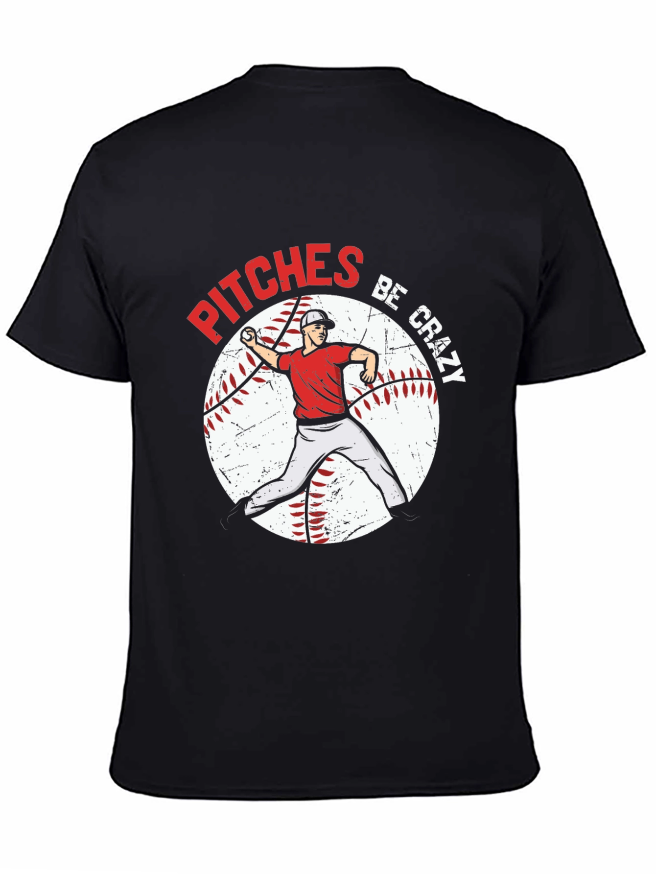 Pitches Be Crazy Baseball Graphic T-Shirt