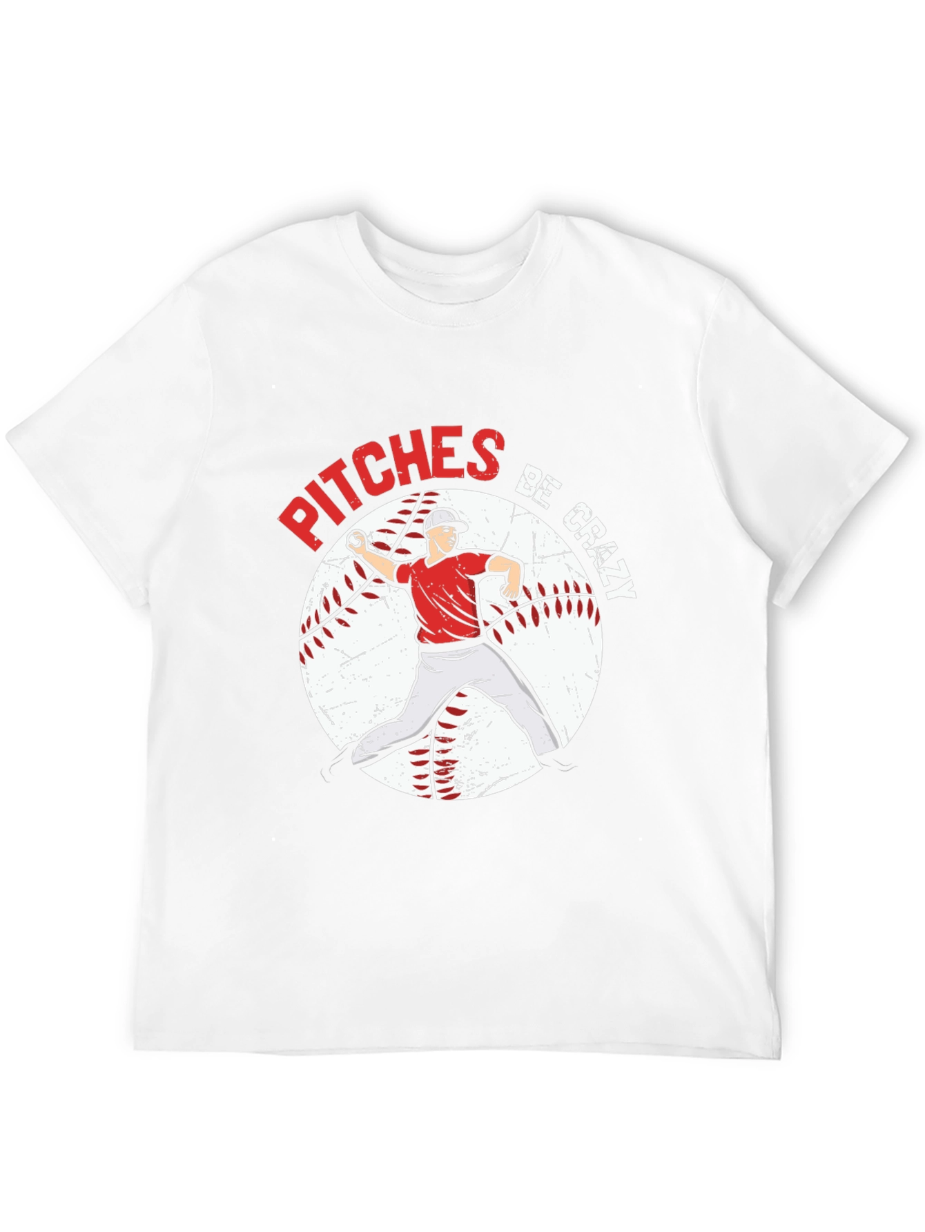 Pitches Be Crazy Baseball Graphic T-Shirt