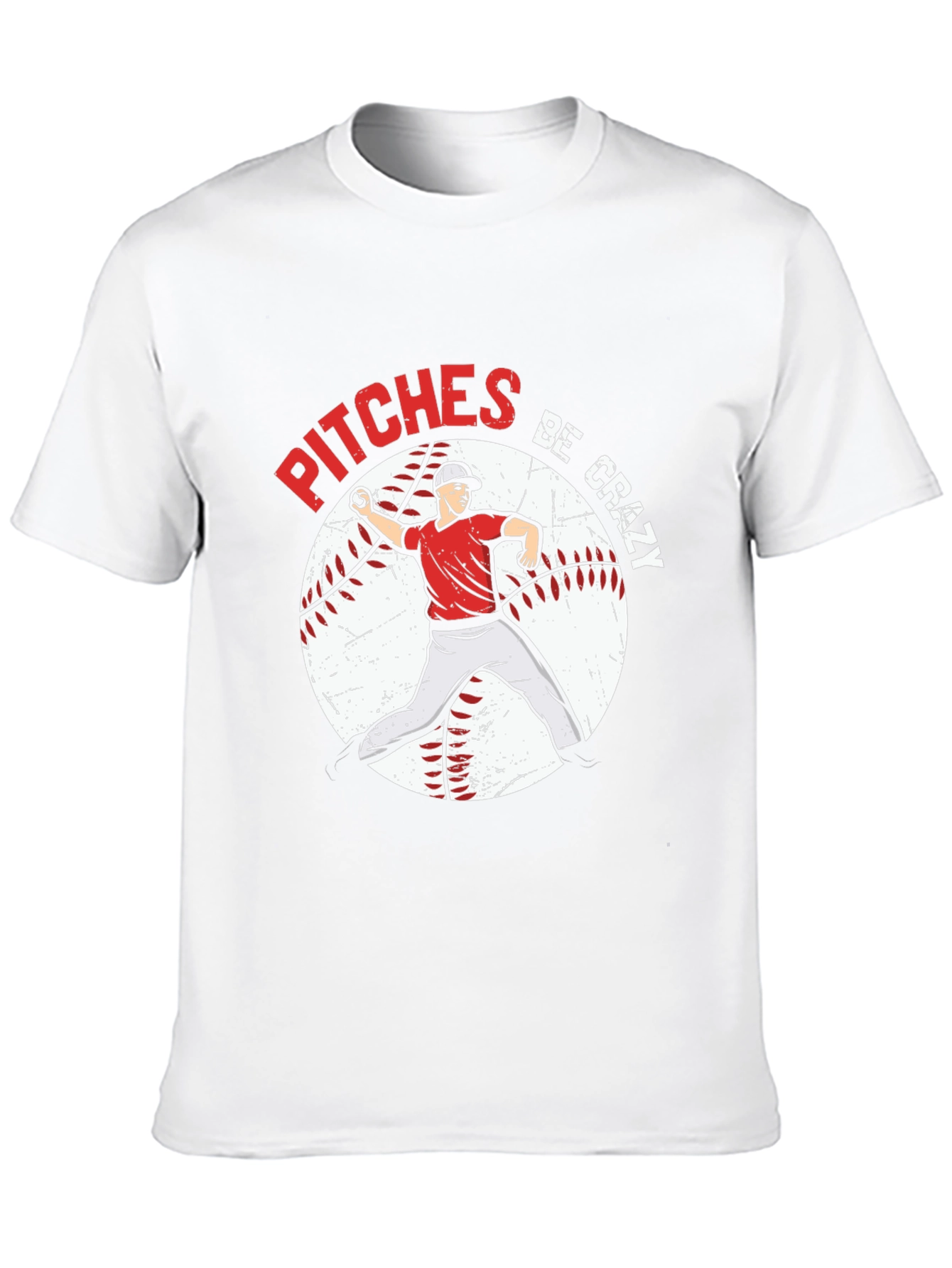 Pitches Be Crazy Baseball Graphic T-Shirt